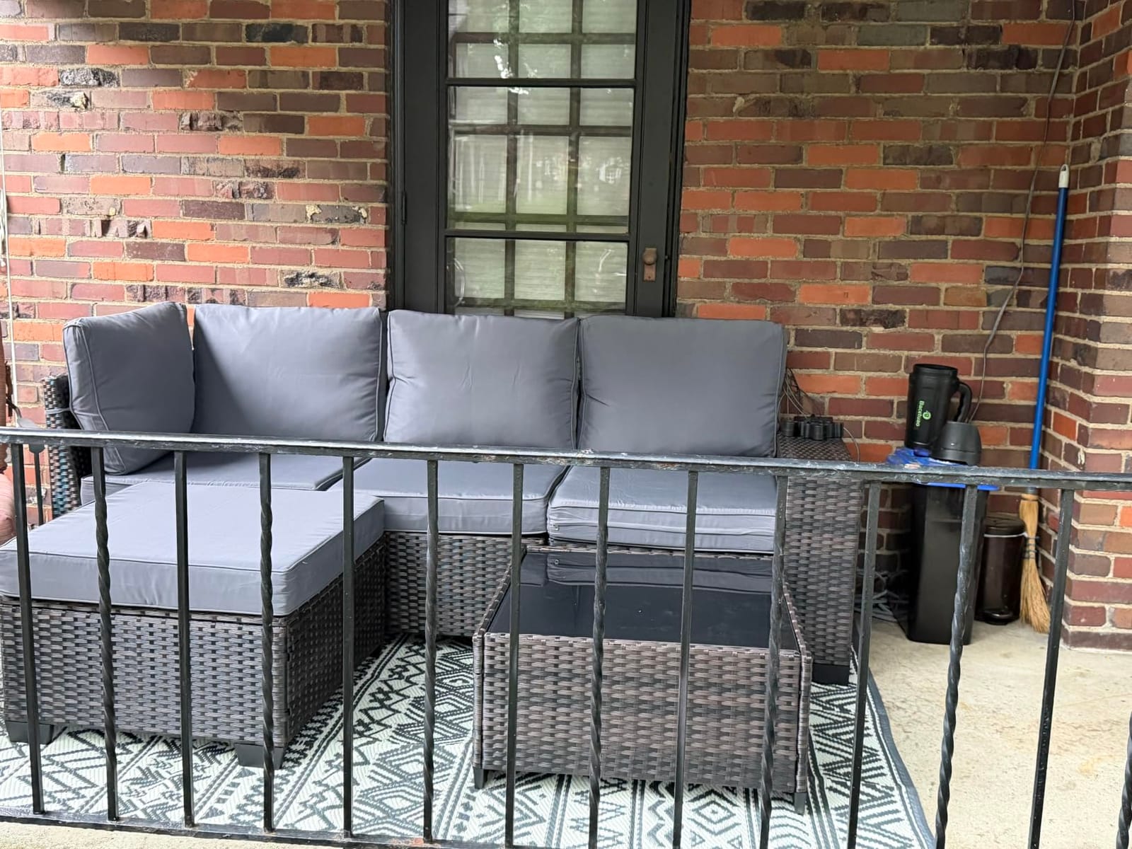 MontVoo Outdoor Rug Carpet Waterproof 5x8 Outdoor Patio Rug Mat Reversible Plastic Straw Outdoor Rug for RV Camping Picnic Beach Balcony Boho Grey customer photo 2