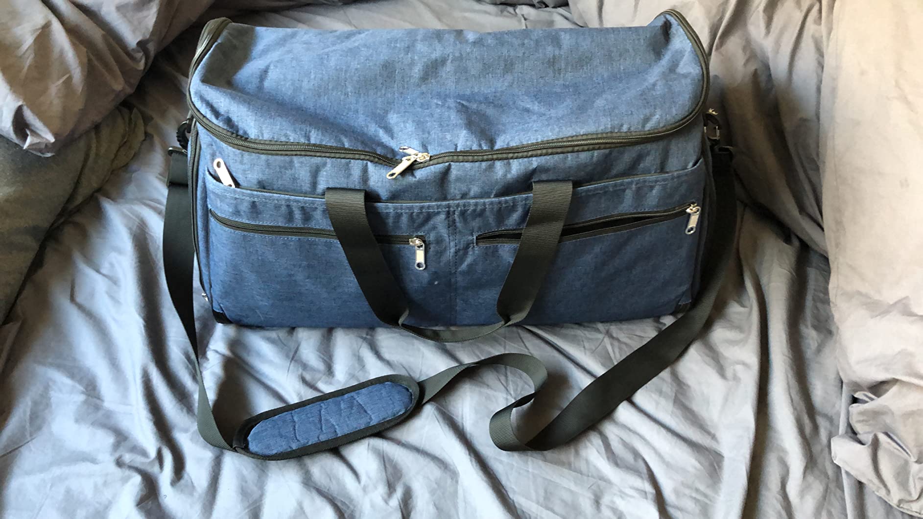 Garment Duffle Bags for Travel, Bukere Convertible Carry on Garment Duffel Bag for Men Women, Shoe Compartment, 2 in 1 Hanging Dress Suitcase Suit Travel Bags, Midnight Grey customer photo 1