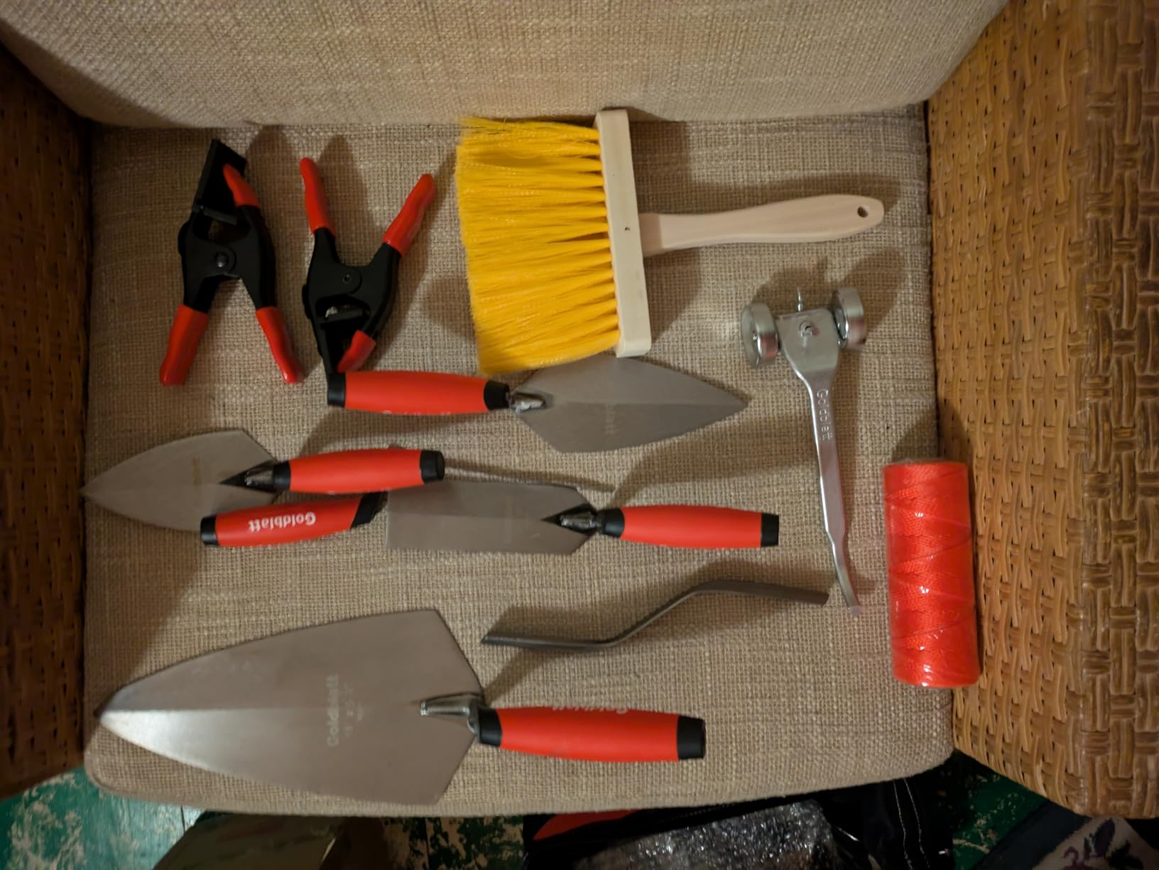 Goldblatt 12PCS Masonry Tool Set, Brick Laying Tools with Pointing Trowel | Hardened Steel & CRV Blades, Brick Pointing Tool, Masonry Trowel, String Line Clamp, Masonry Jointer, Bricklayer Tool customer photo 2