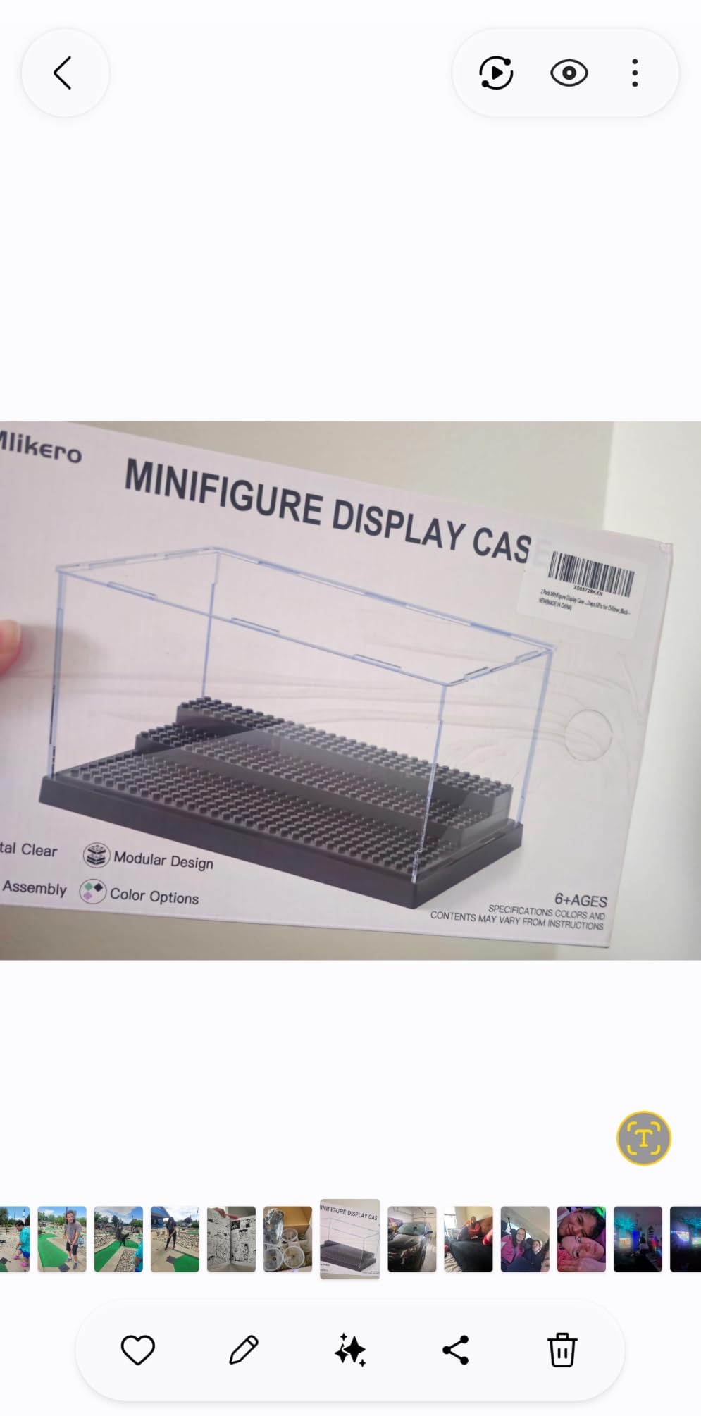 2 Pack Minifigure Display Case for Action Figures Blocks - Clear Dustproof Acrylic Display Box Storage with 3 Movable Steps, Black customer photo 1