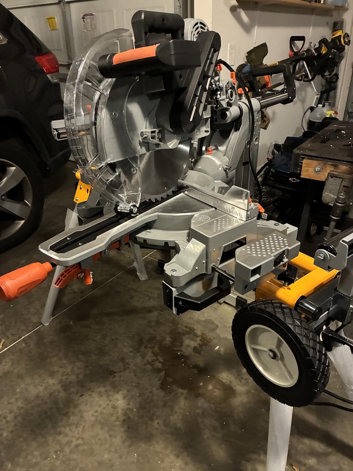 POWERTEC Portable Miter Saw Stand w/ Quick-release Mounting Brackets, 330Lbs Load Capacity, 8