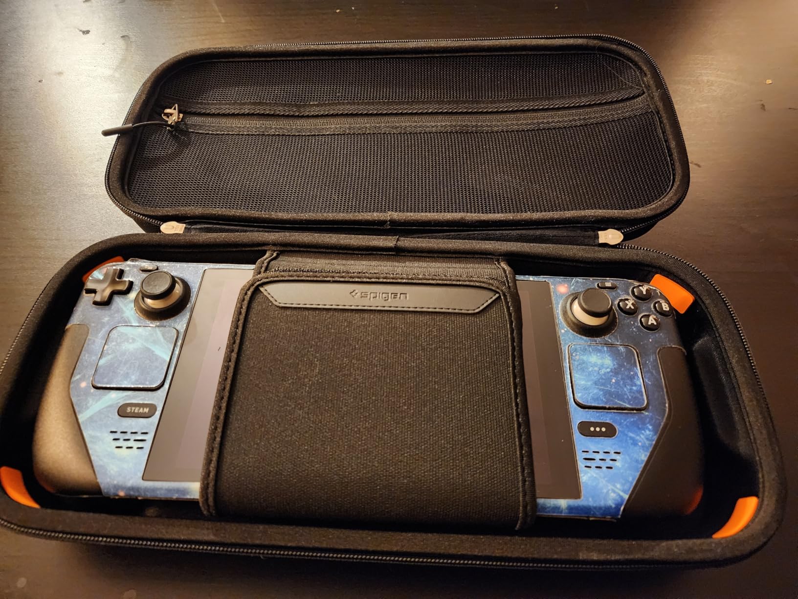 Spigen Rugged Armor Pro Hard Shell Case for Steam Deck & ROG Xbox Ally X | Steam Deck LCD (2022)/OLED (2023), ROG Xbox Ally X (2025), Accessory Pockets, Charger Storage - Black customer photo 1