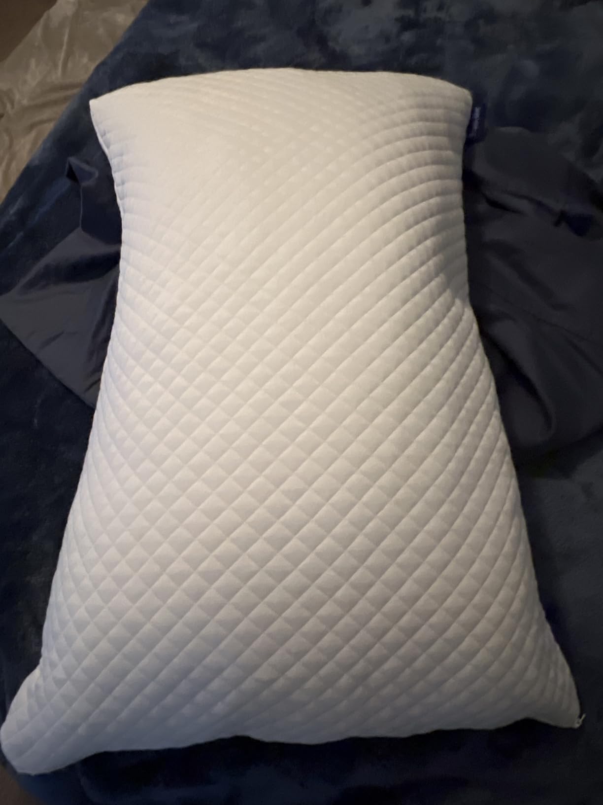 DreamyBlue Signature Adjustable Shredded Memory Foam Pillow Queen | CertiPUR-US Certified | Bamboo Rayon Cover | Side Back Stomach Sleepers | Washable | Neutral Spinal Alignment customer photo 2