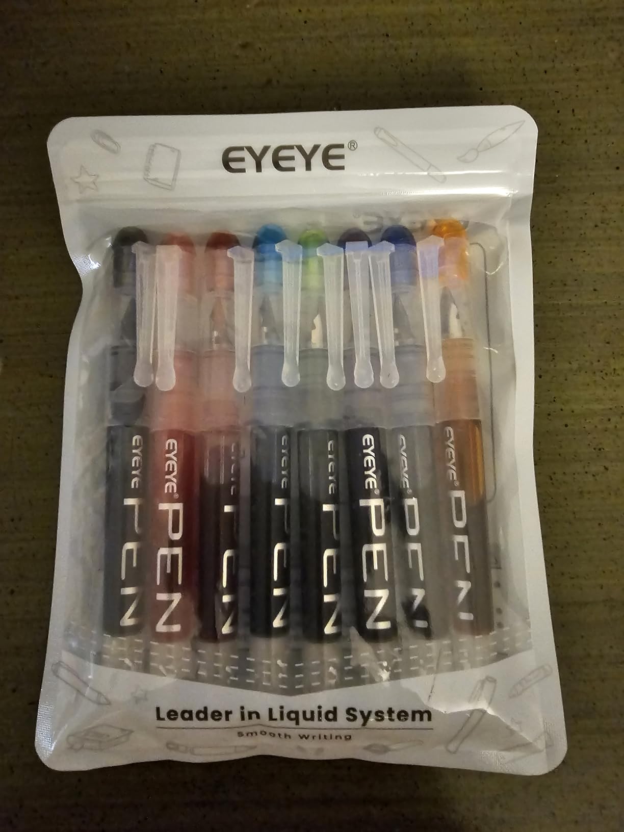 EYEYE Fountain Pens for Writing, 8 Pack Assorted Colors Fine Point Disposable Fountain Pens Stainless Steel Nib customer photo 2