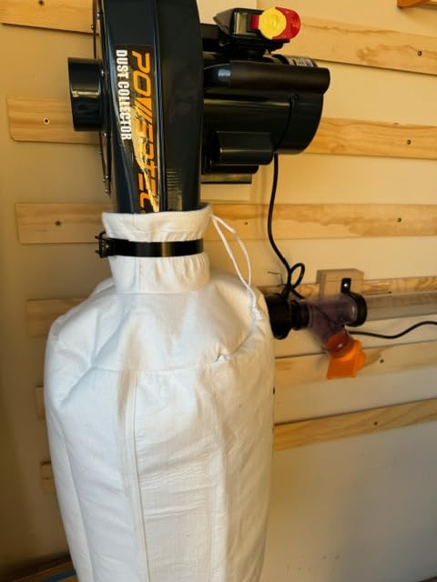 POWERTEC 1 HP, 560 CFM Wall Mount Dust Collector with 1 Micron Dust Collector Bags, Dust Collectors for Woodworking Dust Collection System (DC5371) customer photo 1