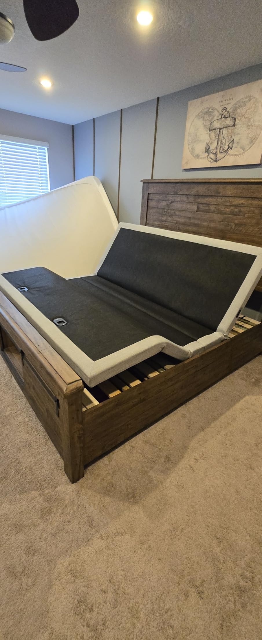 Irvine Home Collection Full Adjustable Bed Base - Dual Massage - USB Ports - Zero Gravity - Underbed Light - Wireless Remote - Zero Clearance - Anti Snore - Memory Positions customer photo 1