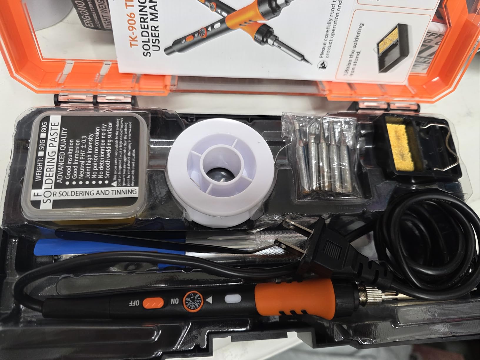 Soldering Iron Premium Kit, 60W Soldering Gun with Ceramic Heater, 12-in-1 Soldering Tool, Adjustable Temperature 200 to 450°C, Includes Soldering Iron Tip, Solder Wire, Pump and Paste customer photo 1