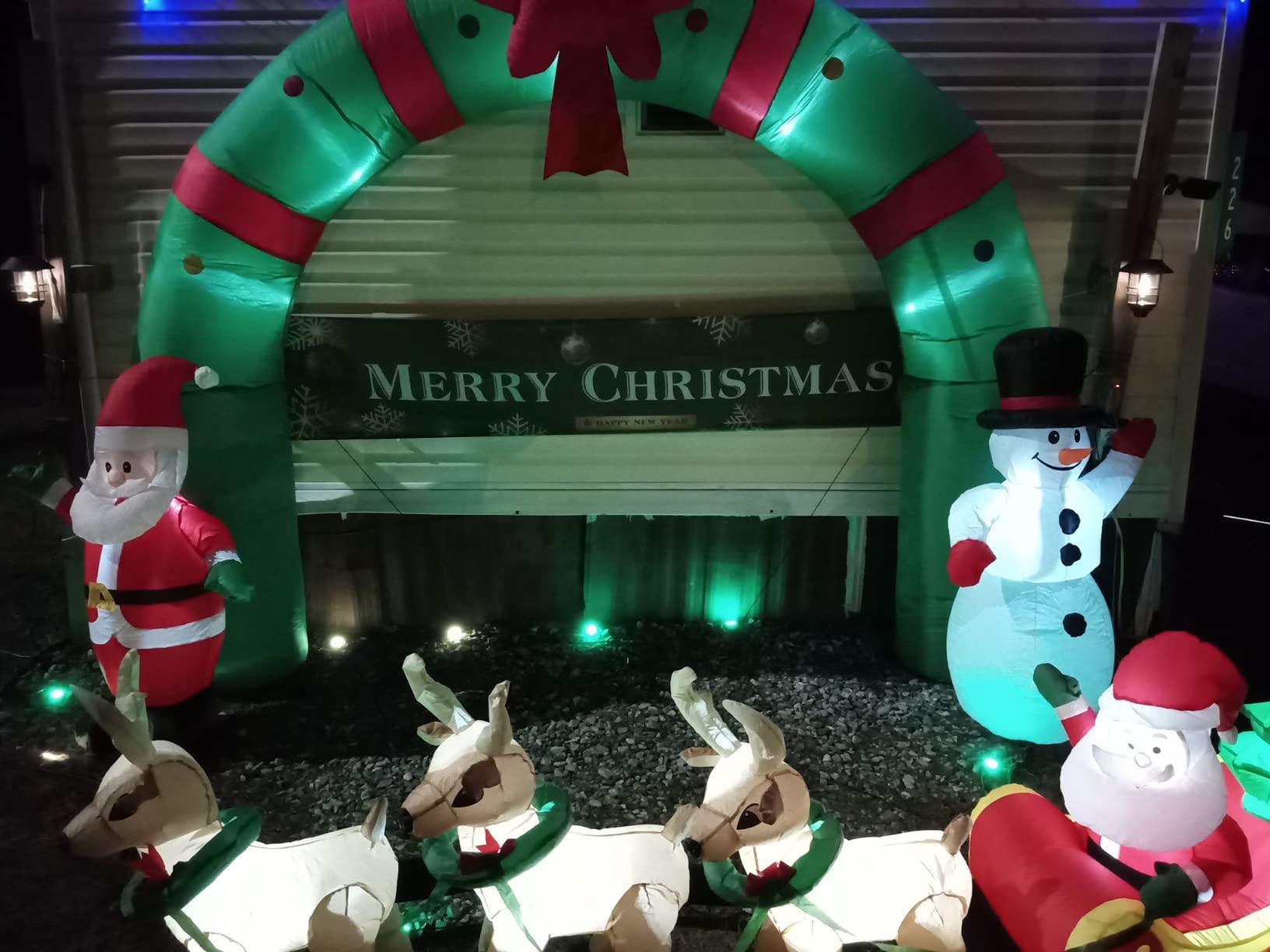 12 Ft Lighted Christmas Inflatable Archway, Inflatable Santa Claus and Snowman Arch Indoor and Outdoor Holiday Decorations, Built-in Led Lights, Large Outdoor Patio Decorations Garden Props customer photo 1