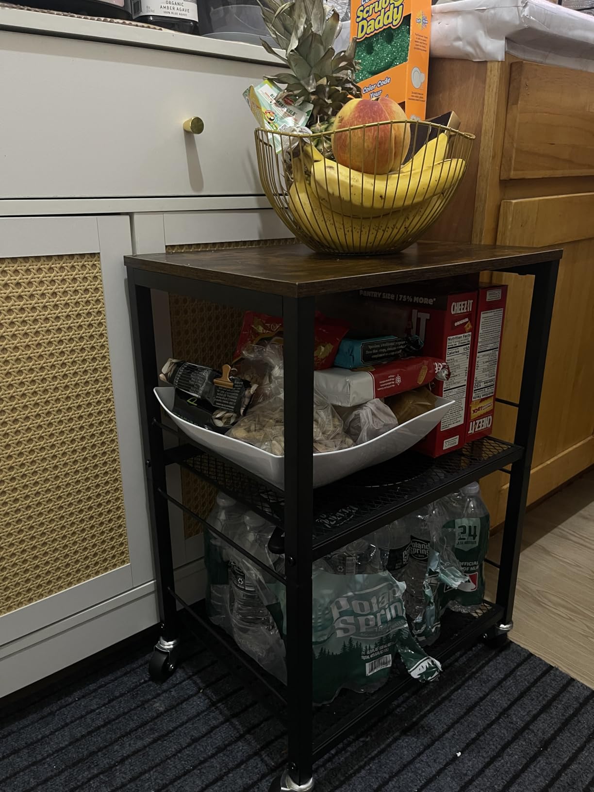 LIANTRAL 3 Tier Rolling Cart, Kitchen Carts on Wheels with Storage, Multifunctional Utility Cart for Kitchen, Bathroom, Living Room, Bar, Office customer photo 2