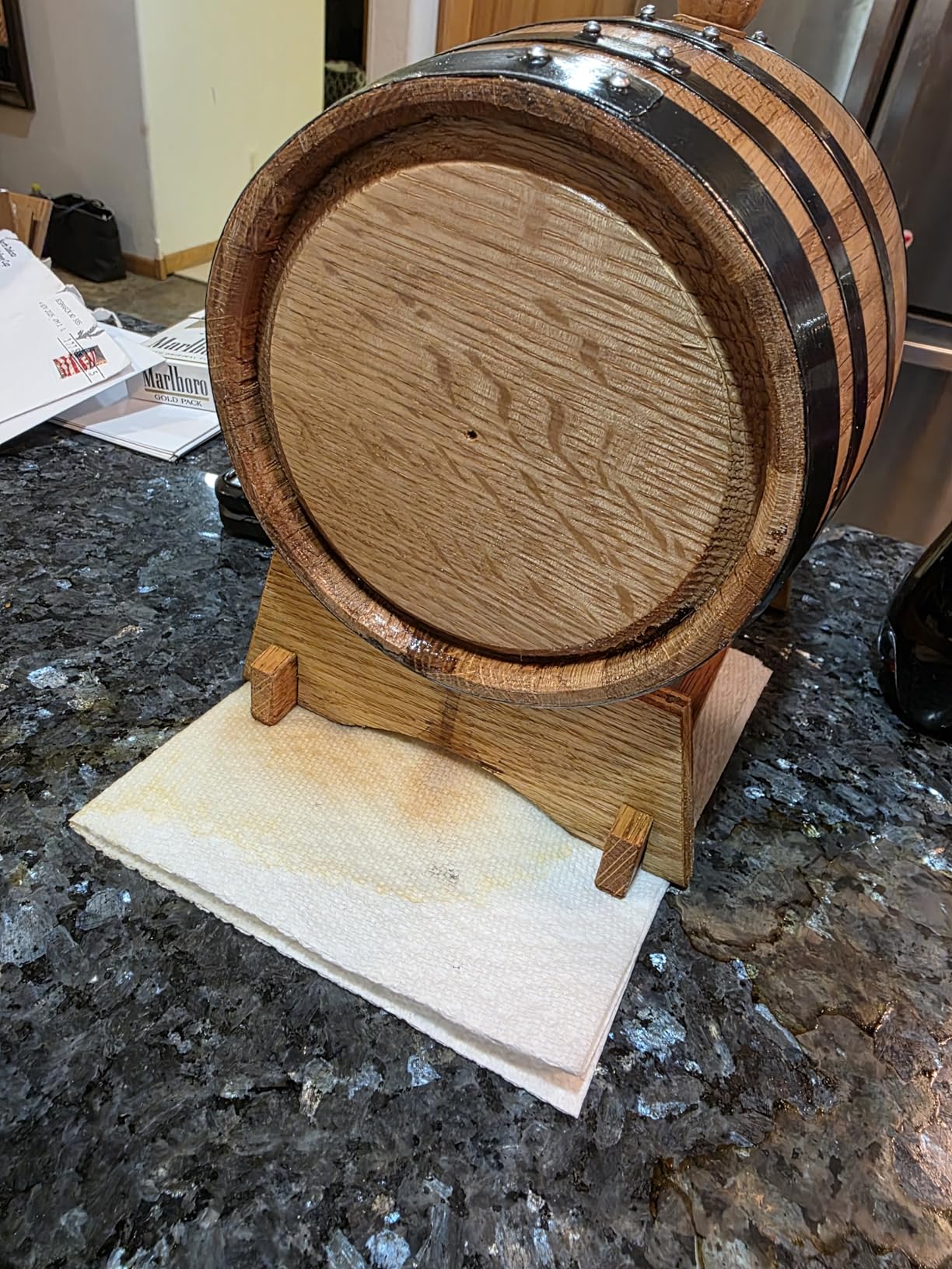 3 Liter Oak Aging Barrel with Stand, Bung & Spigot, Wooden Aging Cask customer photo 1