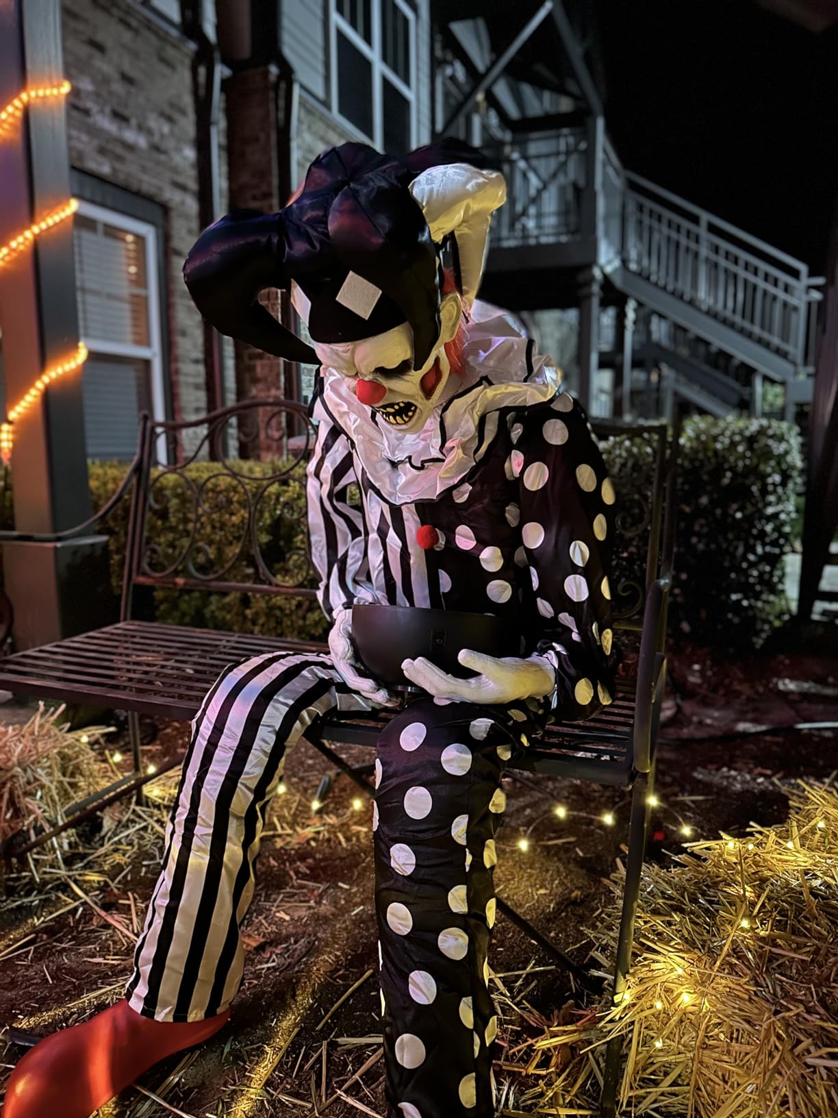 Haunted Hill Farm Hartley The Sitting Scare Clown by Tekky, Motion-Activated Talking Jump-Scare Halloween Animatronic customer photo 2