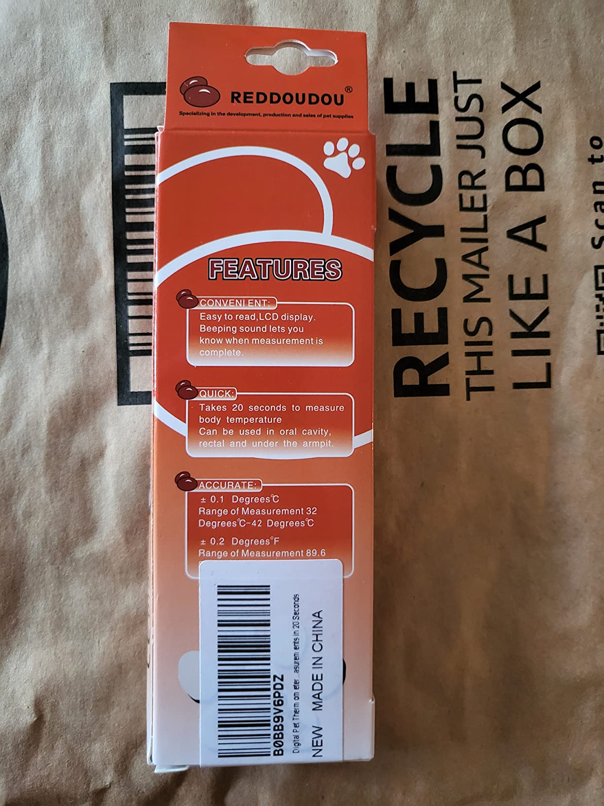 Digital Pet Thermometer for Accurate Fever Detection, Suitable for Cats/Dogs/Horse/Veterinarian, Waterproof Pet Thermometer, Fast and Accurate Measurements in 20 Seconds (Orange) customer photo 1