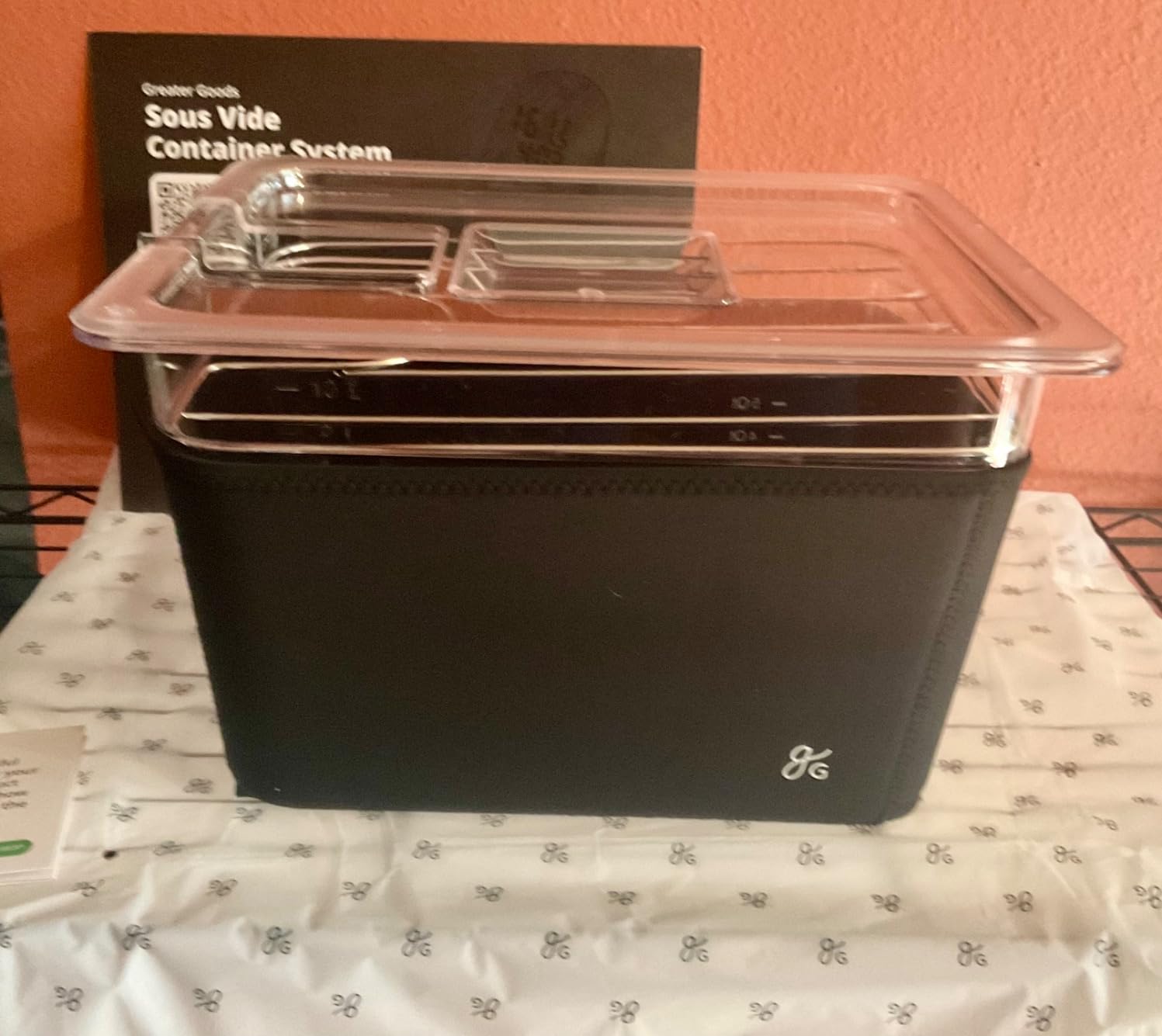 Greater Goods 12 Qt Sous Vide Container with Lid, Rack & Insulated Sleeve | Fits Most Wand-Style Circulators, Reduces Evaporation During Long Cooks, Clear MIN/MAX Fill Marks, Dishwasher Safe, Full Kit customer photo 2