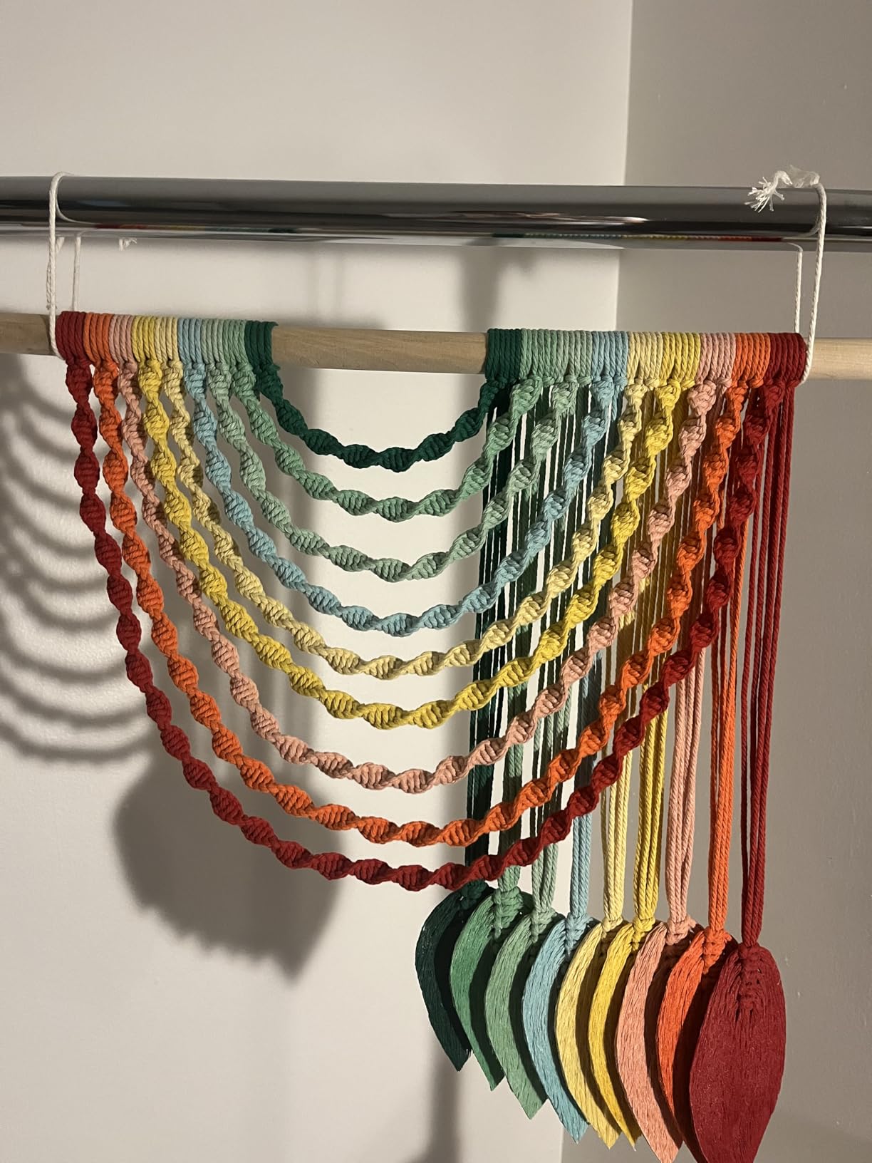 Kenning 32 Rolls Macrame Cord 4 Strand 3 MM x 1760 Yards Natural Cotton Rope Bulk Colored Cotton Craft Cord DIY Twine Colorful Macrame String for Knitting Gift Wrapping Wall Hanging(Colorful) customer photo 1
