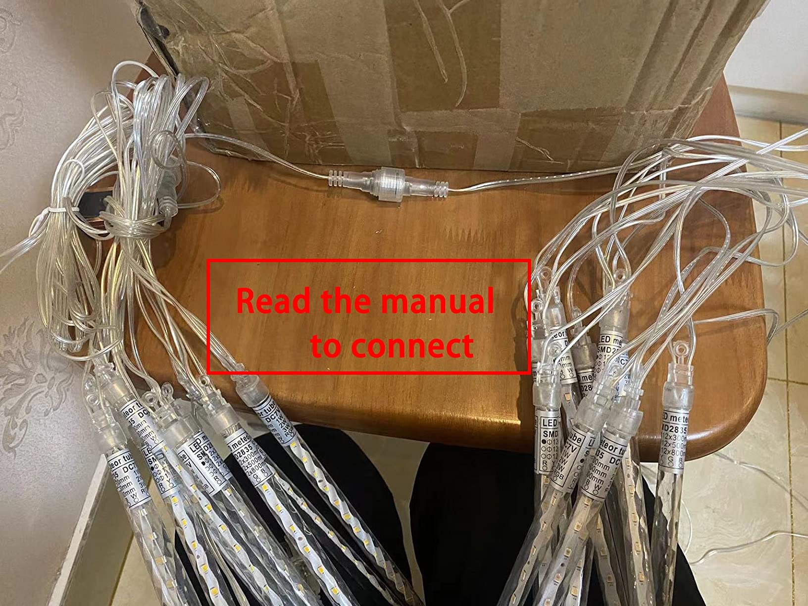 High Brightness 10 Tube 540 LED 20 Inch Meteor Shower Rain Lights Cascading Falling Rain Outdoor Lights for Christmas Roof Eaves Tree Decoration Icicle Raindrop (Can Connect 100 Sets) customer photo 2
