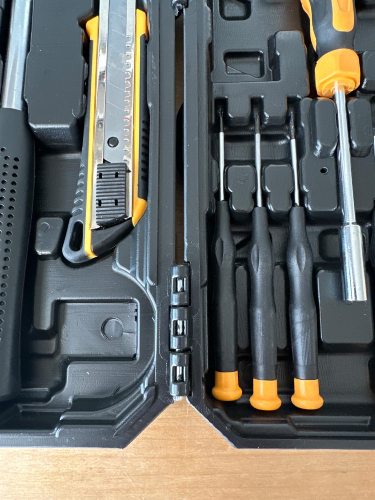 DEKOPRO General Household Hand Tool Kit with Plastic Toolbox Storage Case, All Purpose Home Tool Kit Includes Essential Tools for Office College Repairs, 50 Piece customer photo 1