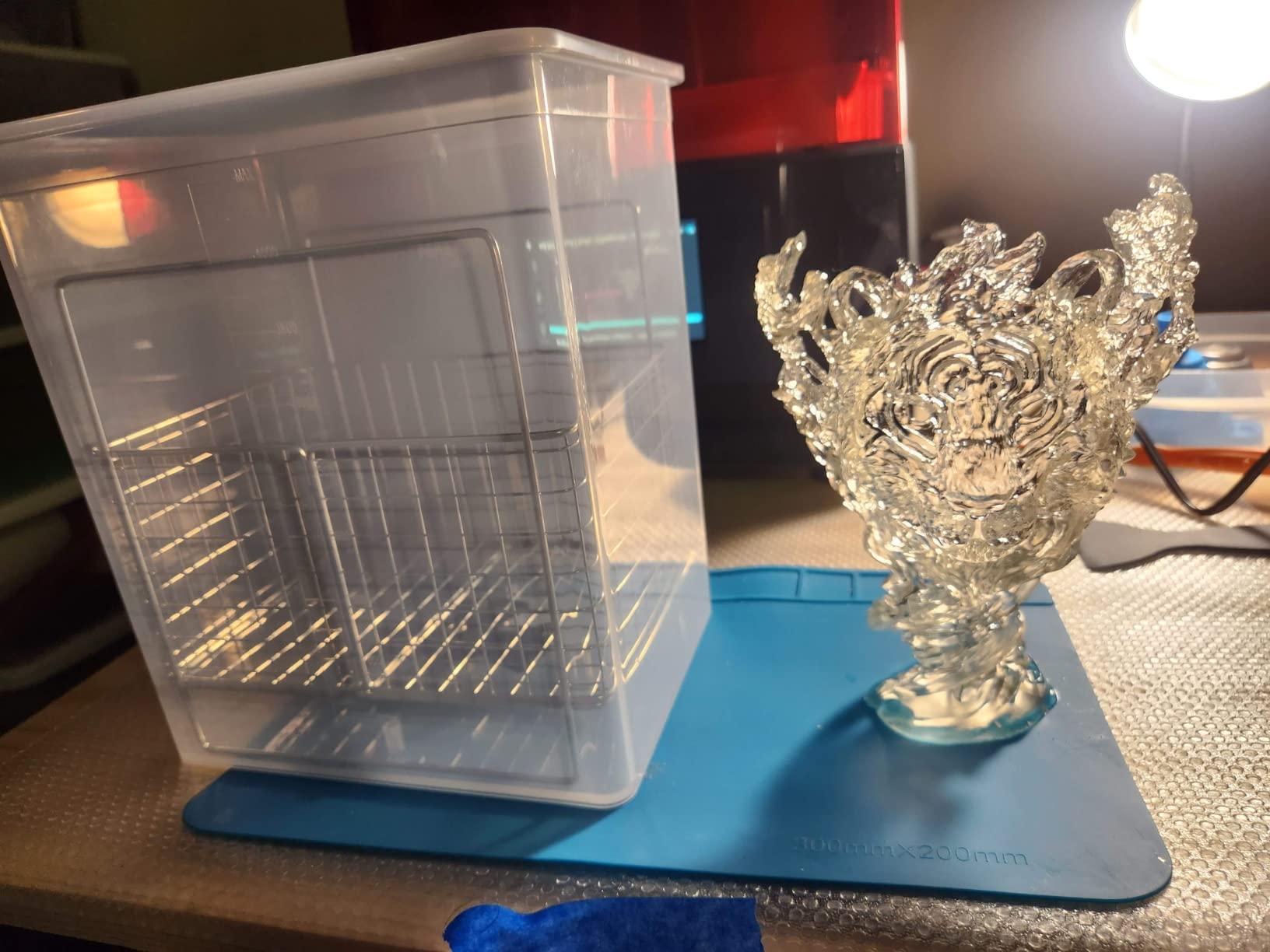Creality Wash and Cure Station UW-01 2 in 1 Machine | Resin 3D Printer UV Curing Rotary Box Bucket for LCD/DLP/SLA Washing Size 7.48x6.06x7.87 inches customer photo 1