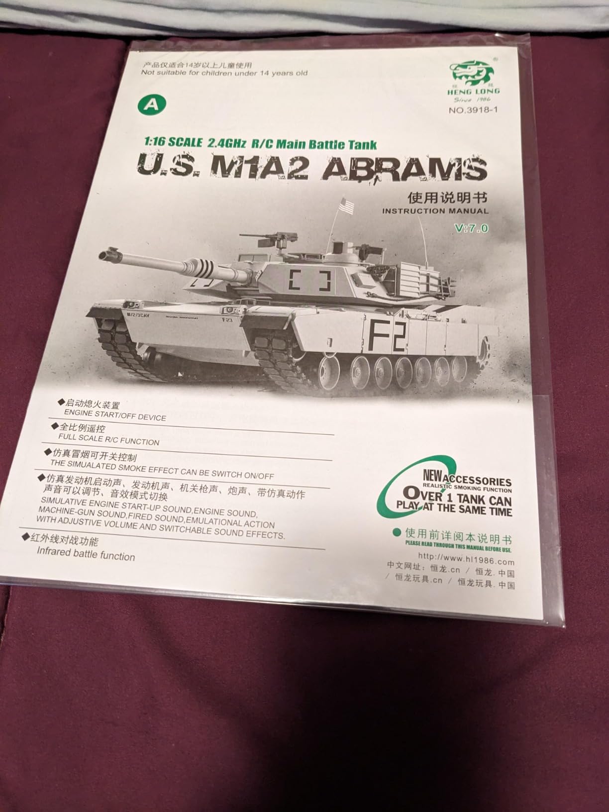 Heng Long RC Tank 1/16 Scale 2.4ghz US M1A2 Abrams Army Tank Model,Remote Control Tanks with Sound and Light,Military Tank RC All Terrain Off-Road for Adults or Military Fans Age 14+ customer photo 2