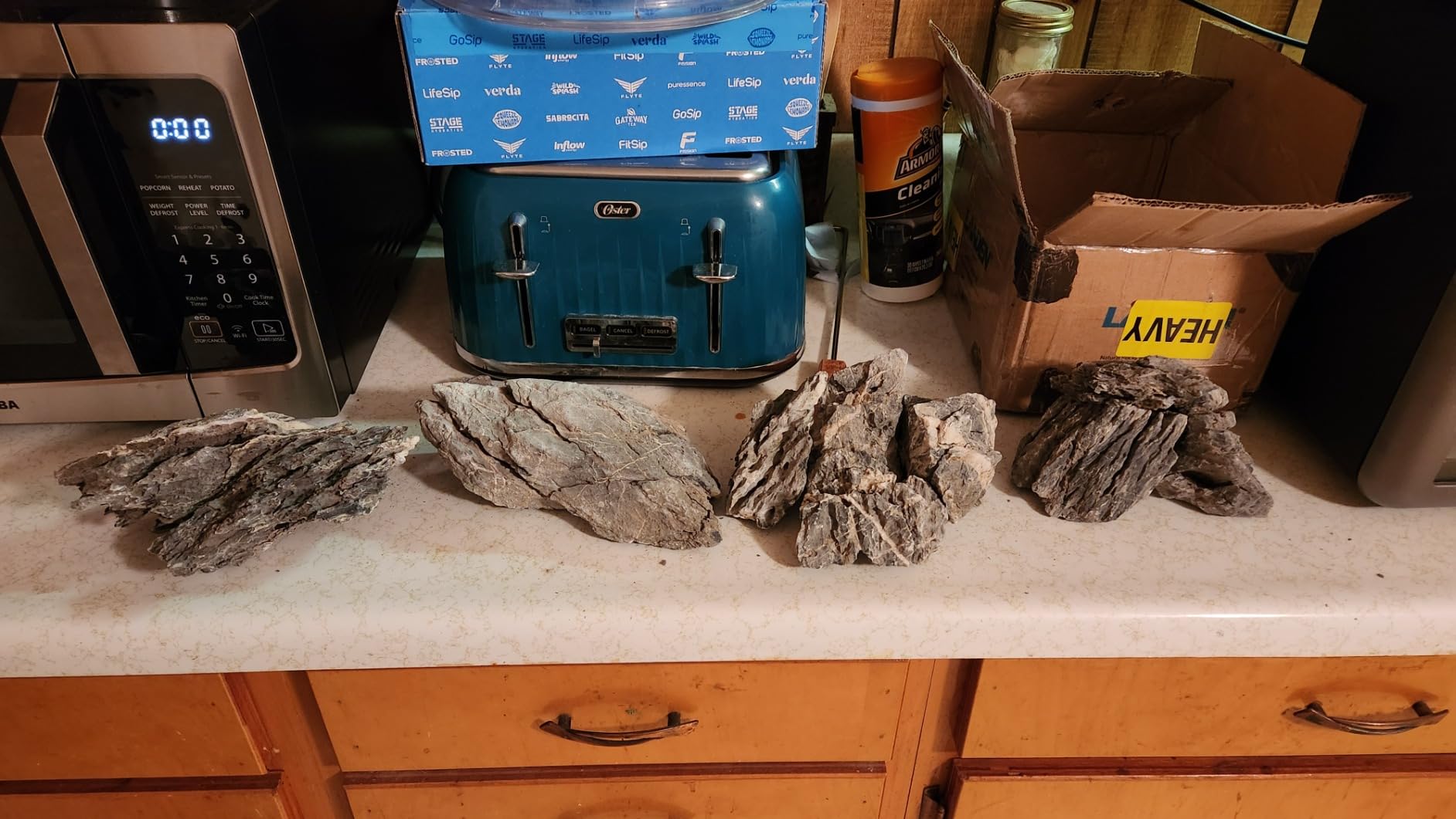 Seiryu Stone Natural Aquascaping Rock 17lb Planted Aquarium Iwagumi | Bluish veined texture; iwagumi and aquascape customer photo 1