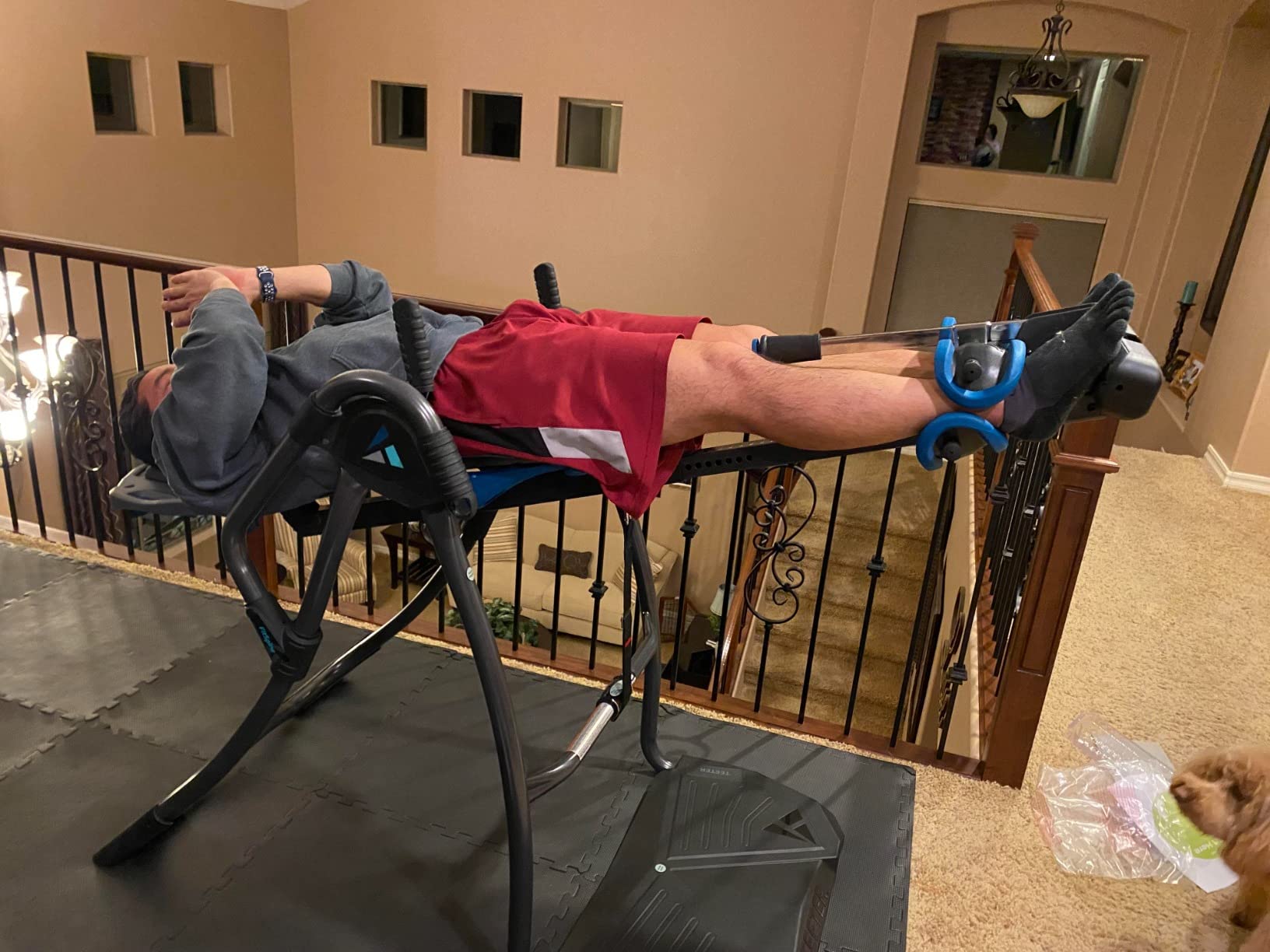 TEETER FitSpine LX9 Inversion Table, Deluxe Easy-Reach Ankle Lock, Decompression Surface for Back Pain Relief, Integrated Accessories, UL Safety Certified, Heavy-Duty 300 lb Capacity, FDA Registered customer photo 1