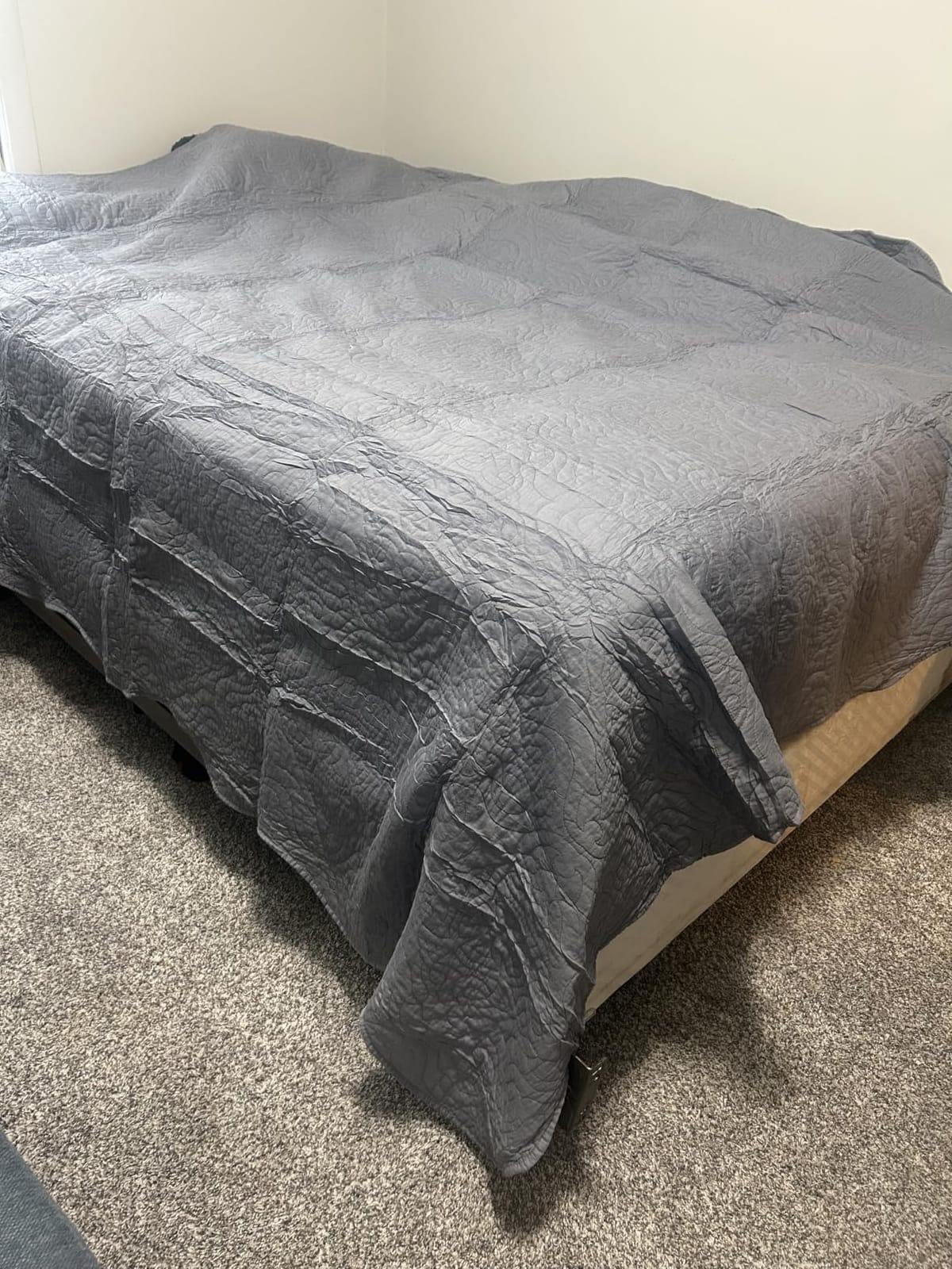 HYMOKEGE Queen Comforter Set Seersucker 7 Pieces, All Season Luxury Bed in a Bag for Bedroom, Bedding Set with Comforters, Sheets, Pillowcases & Shams, Dark Grey customer photo 1