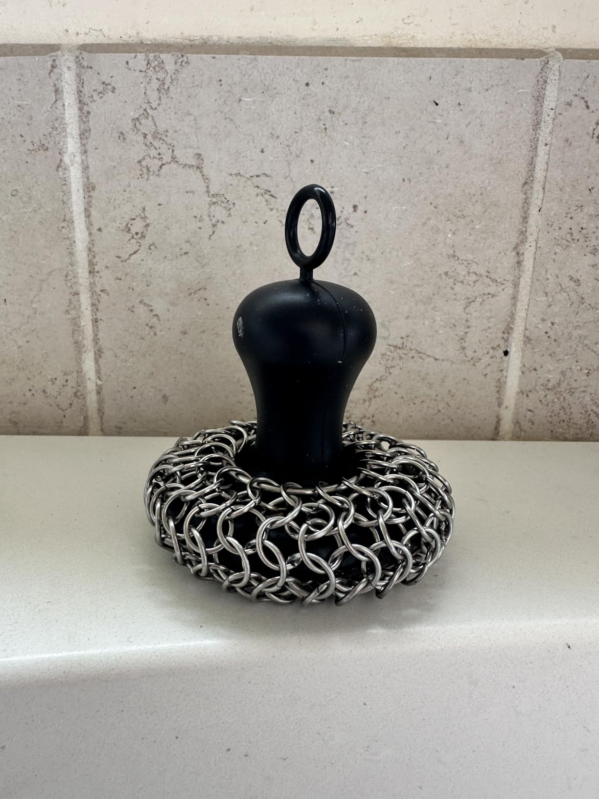 Cast Iron Cleaner Scrubber with Pan Scraper, Patented Chain Mail Scrubber | with Hanging Loop, Metal Chainmail Scrubber Sponge Scrub Brush Cleaning kit to Clean Pan Pot, Skillet, Grill, Dutch Oven, Wok customer photo 2