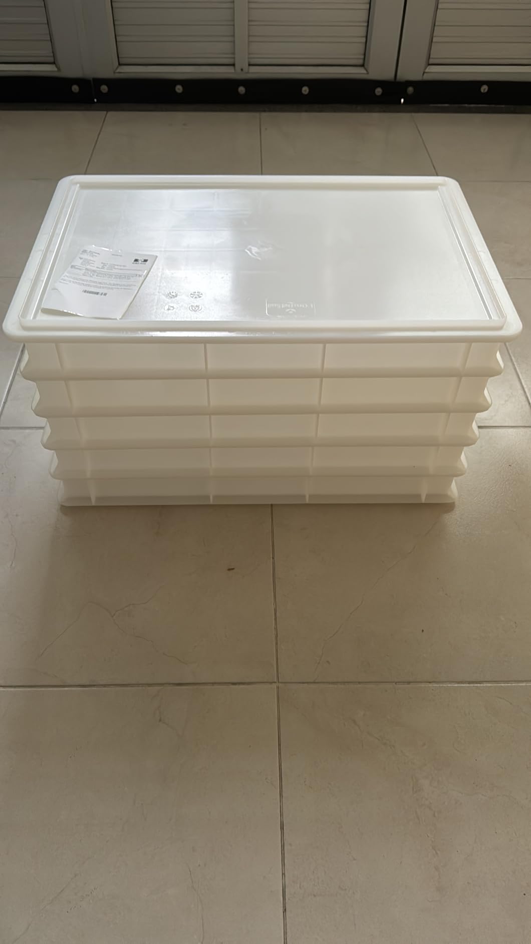 L'Oro Del Sud Commercial Dough Proofing Box Tray with Lid, White, 5 Pack | 23.6