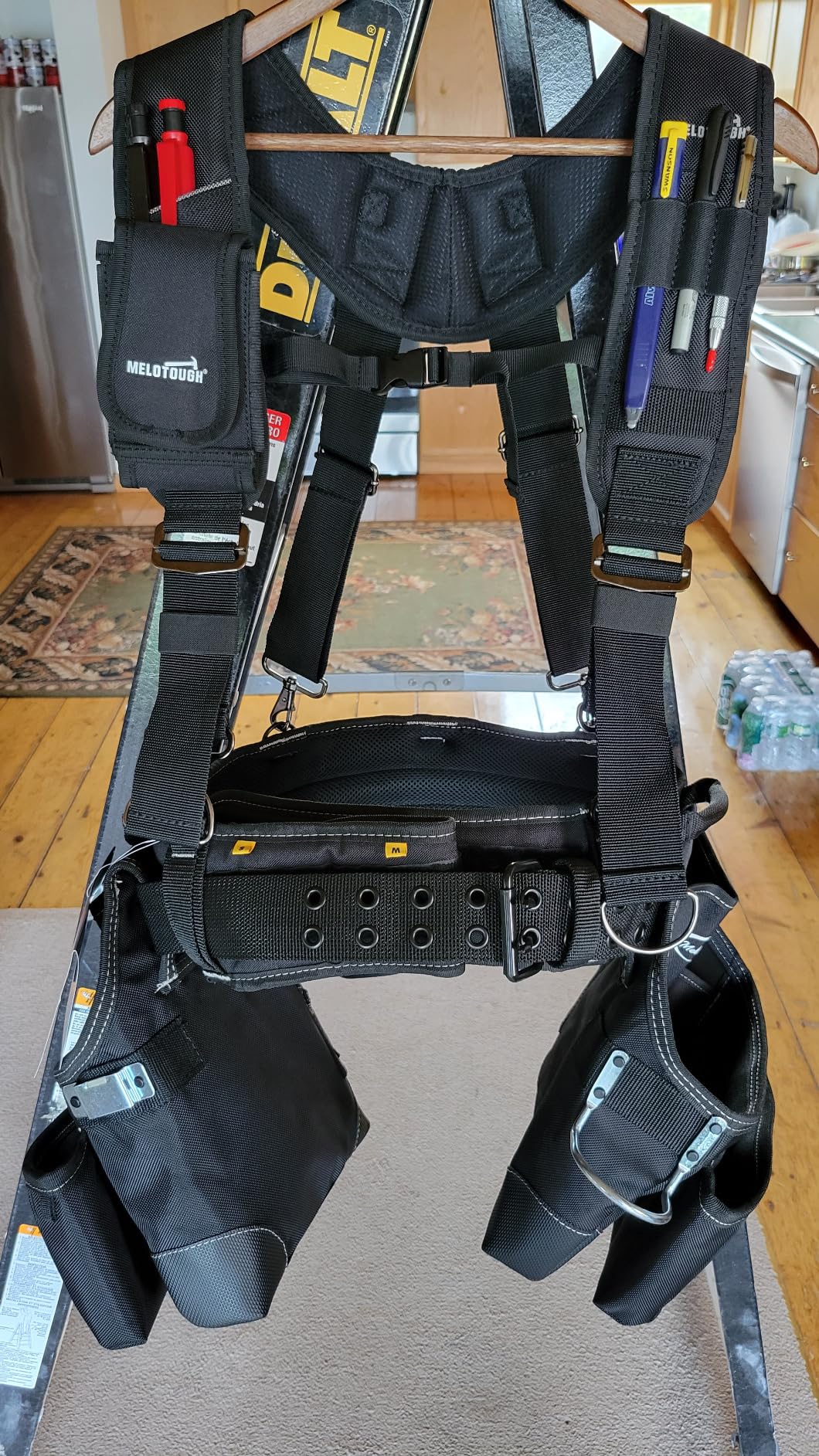 MELOTOUGH Tool Belt with Suspenders Tool Bag Suspenders Framers Comb Apron Tool Belt Construction Tool Pouch Builder Heavy Duty Carpenter Suspension Rig for Electrician, Roofing, Contractor customer photo 2