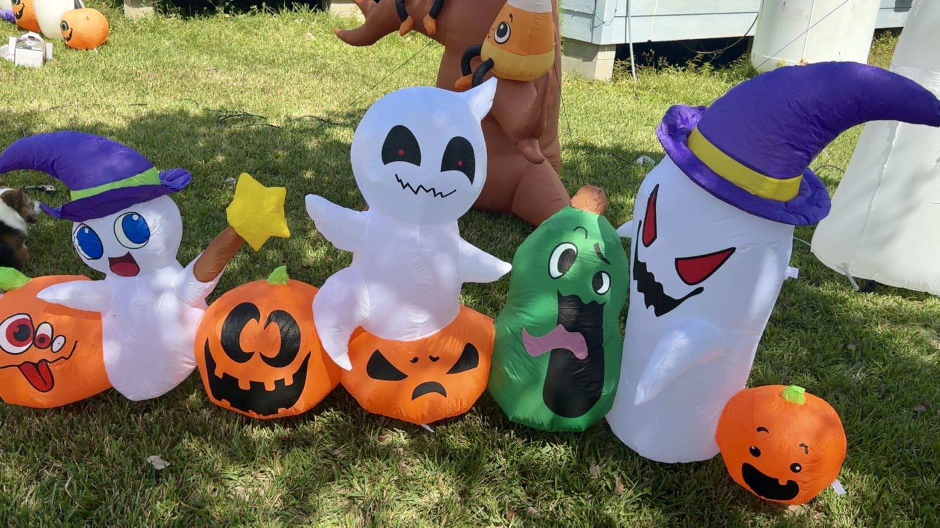 8 FT Halloween Inflatables Blow up Outdoor Decoration, Inflatable Ghost with Pumpkin Led Light Inflatables Outdoor Decor Blow up Inflatables for Holiday Party Lawn Yard Garden Decor customer photo 1