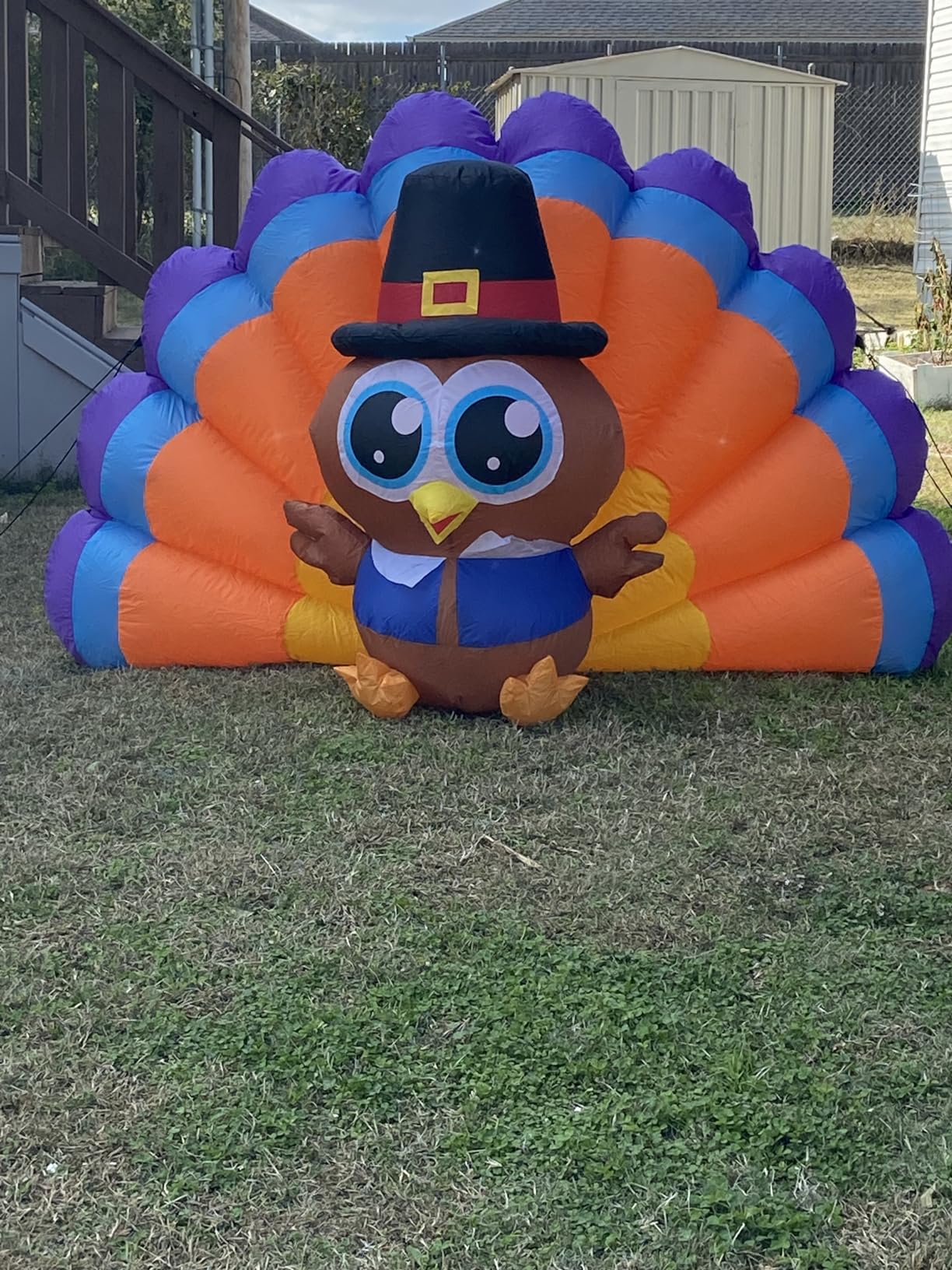 6FT Thanksgiving Inflatables Outdoor Decoration Inflatable Turkey, Built in LED Lights Blow Up Yard Decorations for Fall Holiday Party Garden Lawn Decor customer photo 2
