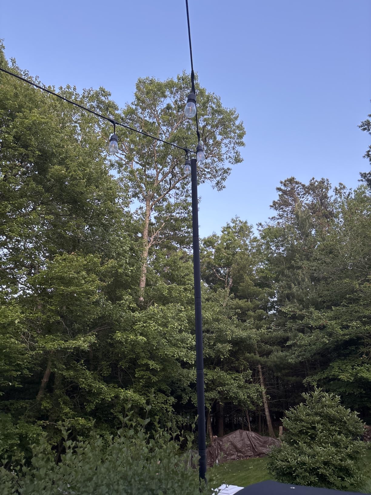 10ft String Light Poles for Soft Surfaces, Light Poles for Outdoor String Light, Perfect for Garden, Backyard, and Patio Lighting Stand for Parties, Wedding - Matte Black Finish - 2 Pack customer photo 1