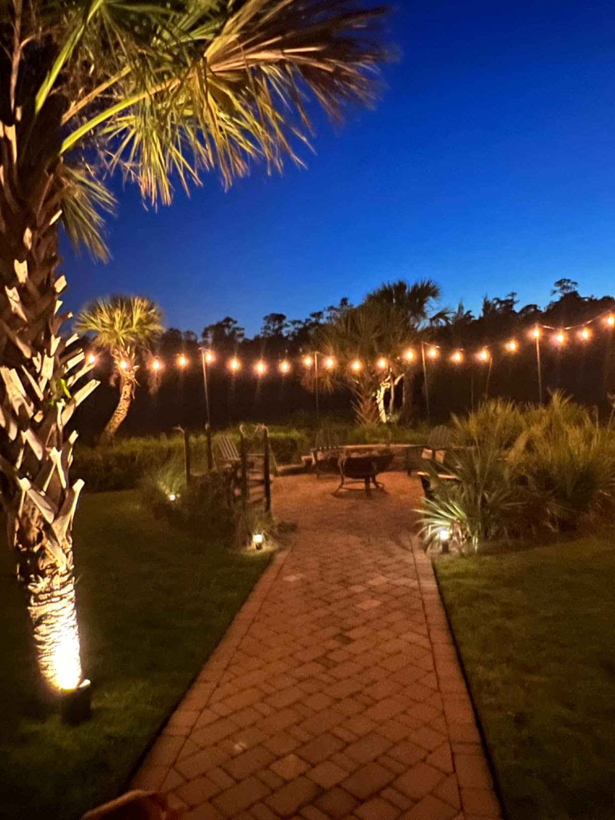 10ft String Light Poles for Soft Surfaces, Light Poles for Outdoor String Light, Perfect for Garden, Backyard, and Patio Lighting Stand for Parties, Wedding - Matte Black Finish - 2 Pack customer photo 2