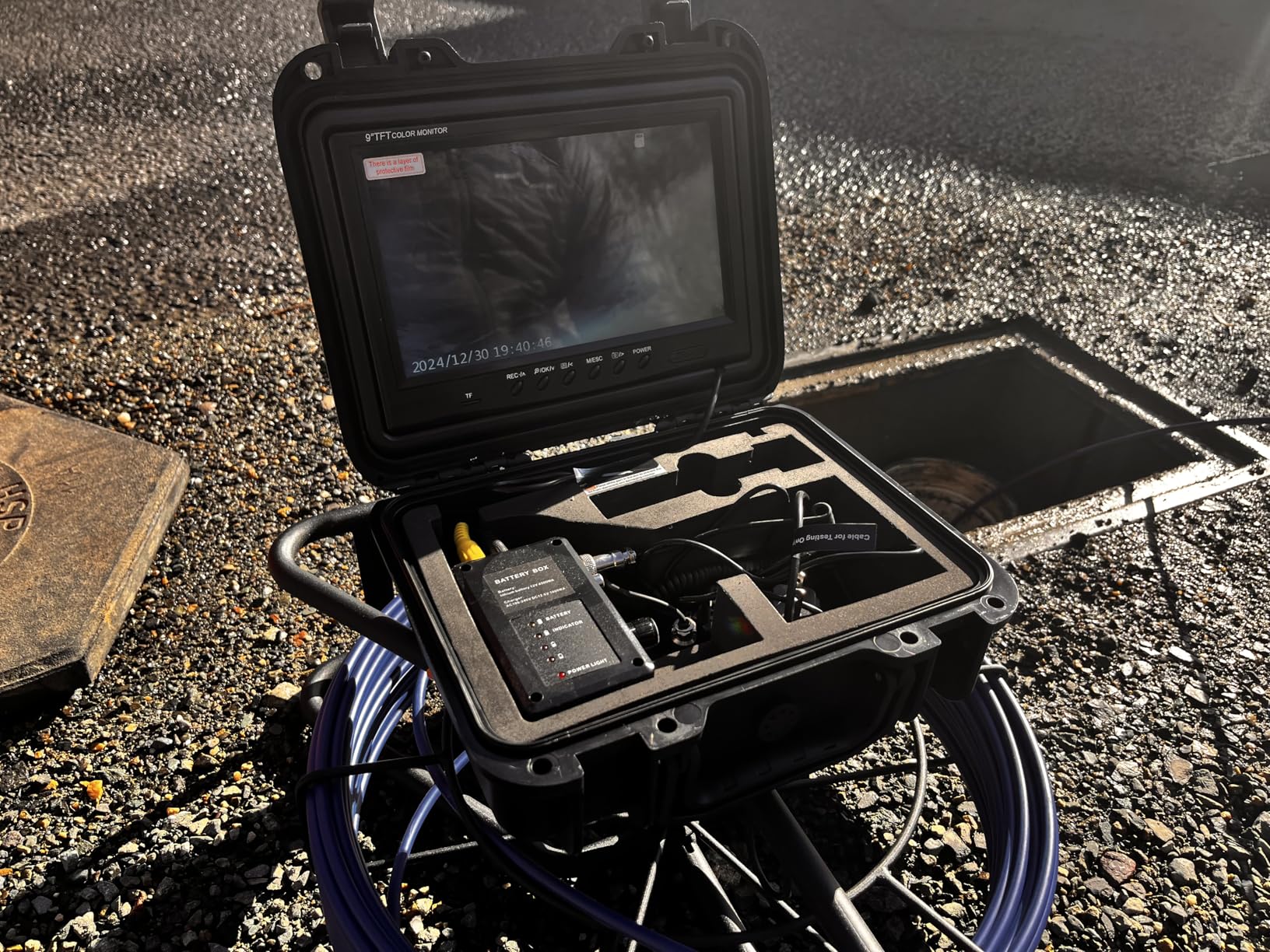 Sewer Camera with Locator, Anysun Self Leveling Sewer Inspection Camera 200ft with Meter Marker and DVR, 9'' HD Monitor with 12 Adjustable Lights(32GB Card) customer photo 1