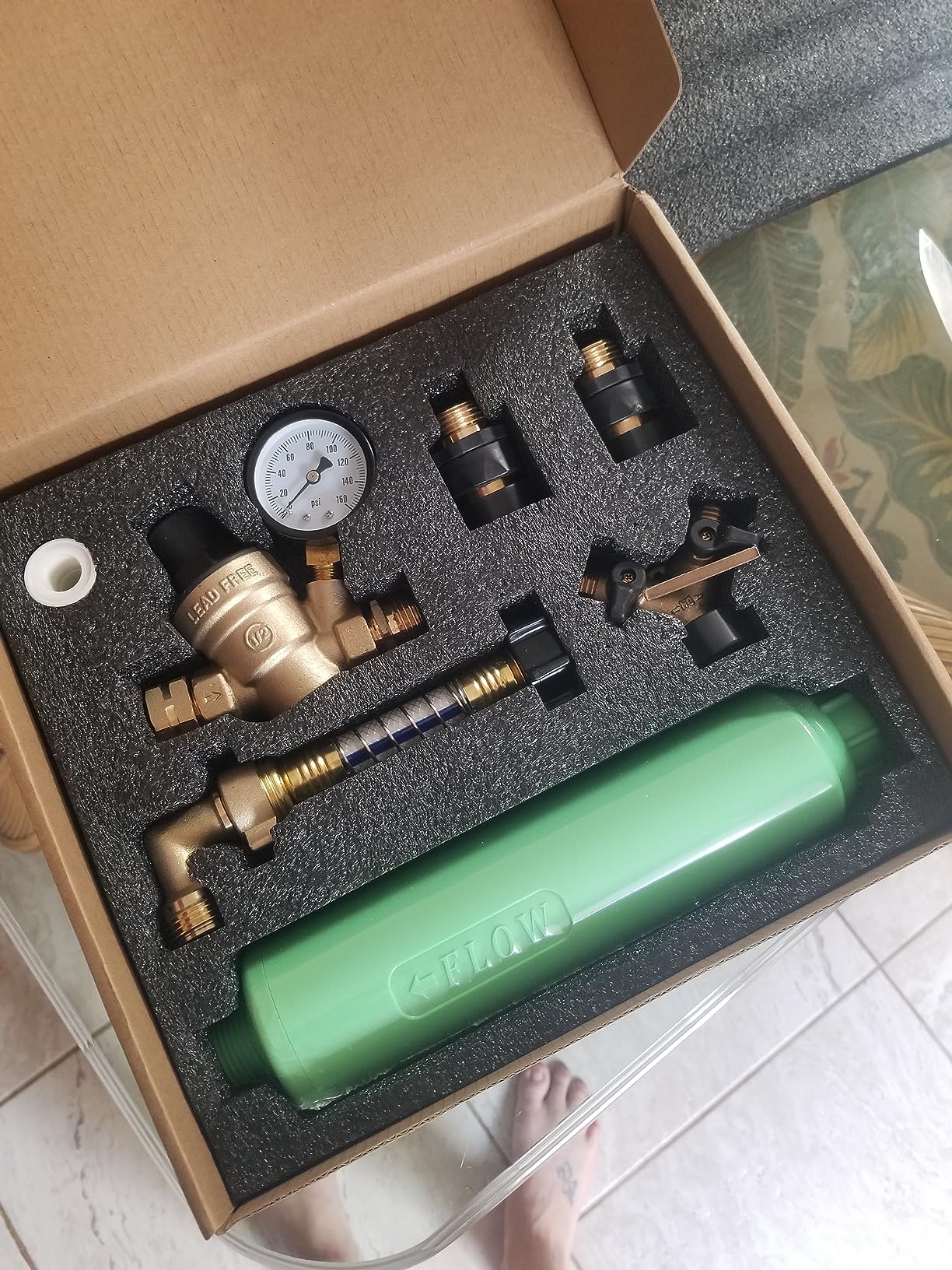 RV Water Pressure Regulator, Water Filter Kit | All-in-One Lead-Free Fresh Water Kit, Complete Drinking Water Hookup Kit for RV, Camper, Trailer customer photo 1