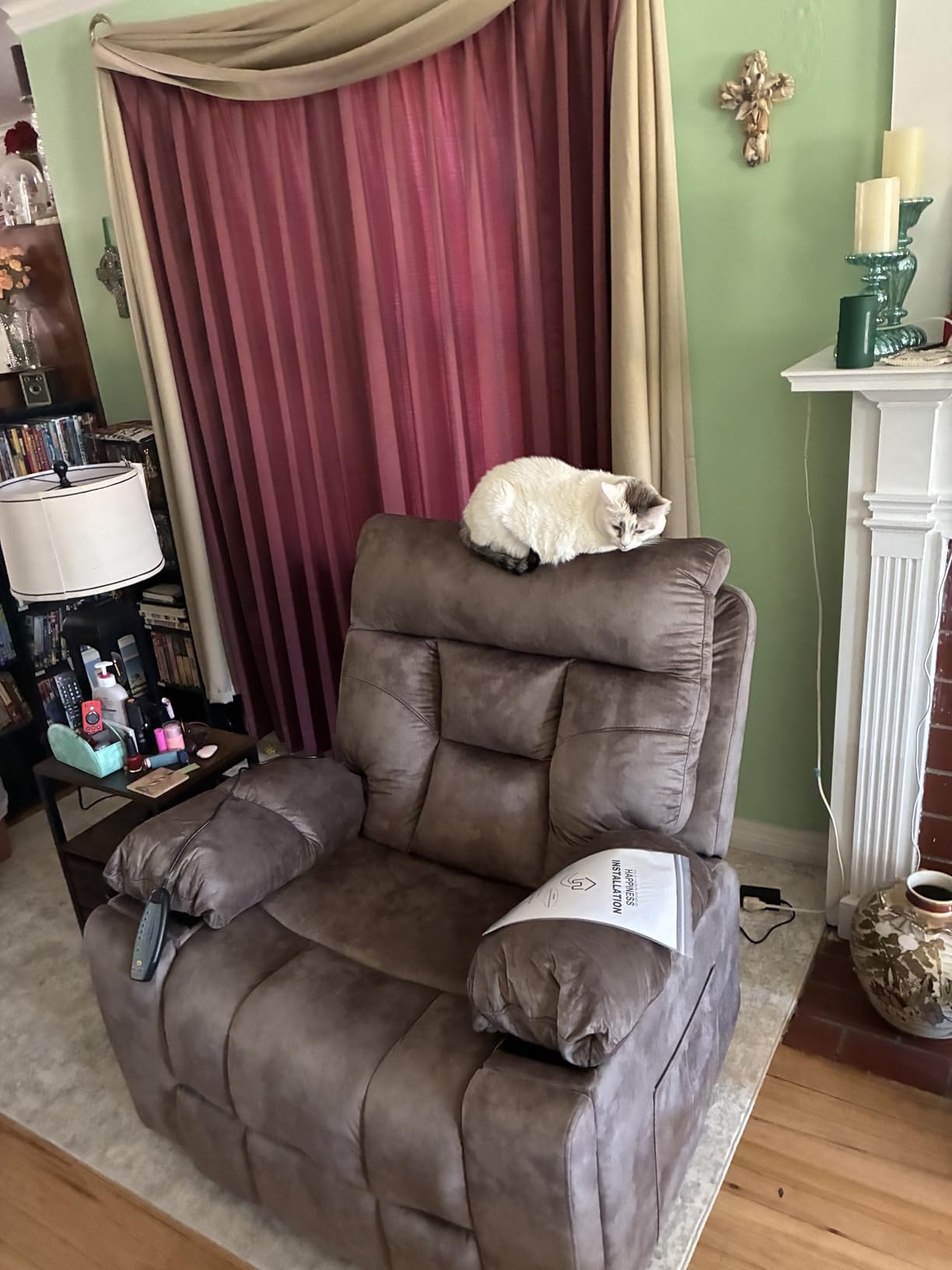 CANMOV Large Power Lift Recliner Chair with Massage and Heat for Elderly Big and Tall People, Overstuffed Wide Recliners with 2 Cup Holders, Side Pocket and USB Port, Camel customer photo 1