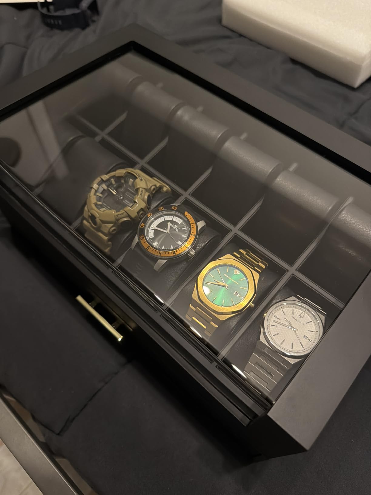 KAMIER High End Watch Box for Men, 12 Slot Wooden Watch Case With Drawer | Watch Display Box with Lid, 2-Layer Watch Holder for Jewelry and Watch Storage for Men Women, Ideal for Gift (With Gift Box) customer photo 2