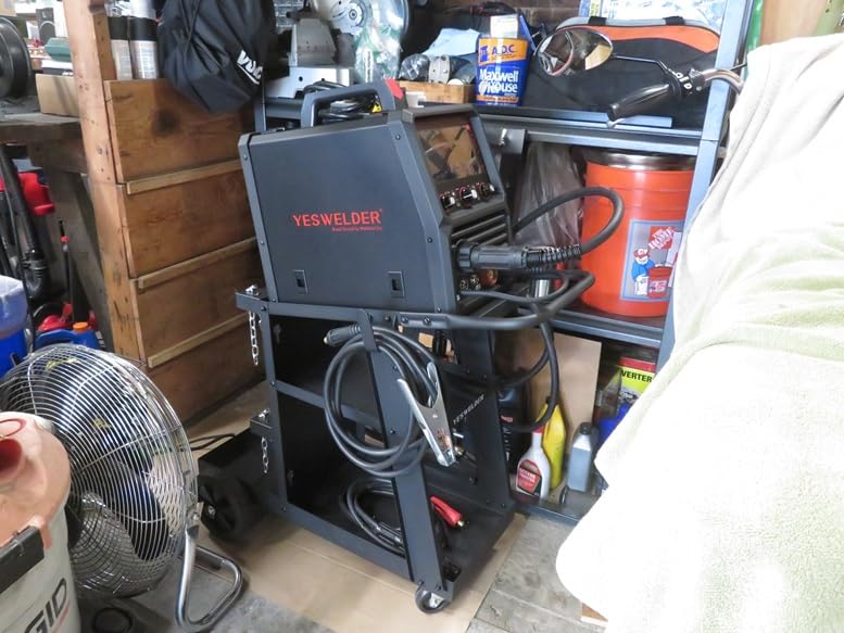 YESWELDER Welding Cart for TIG MIG Welder and Plasma Cutter, Tilt-Table Large Storage 360° Rolling Welding Trolley customer photo 1
