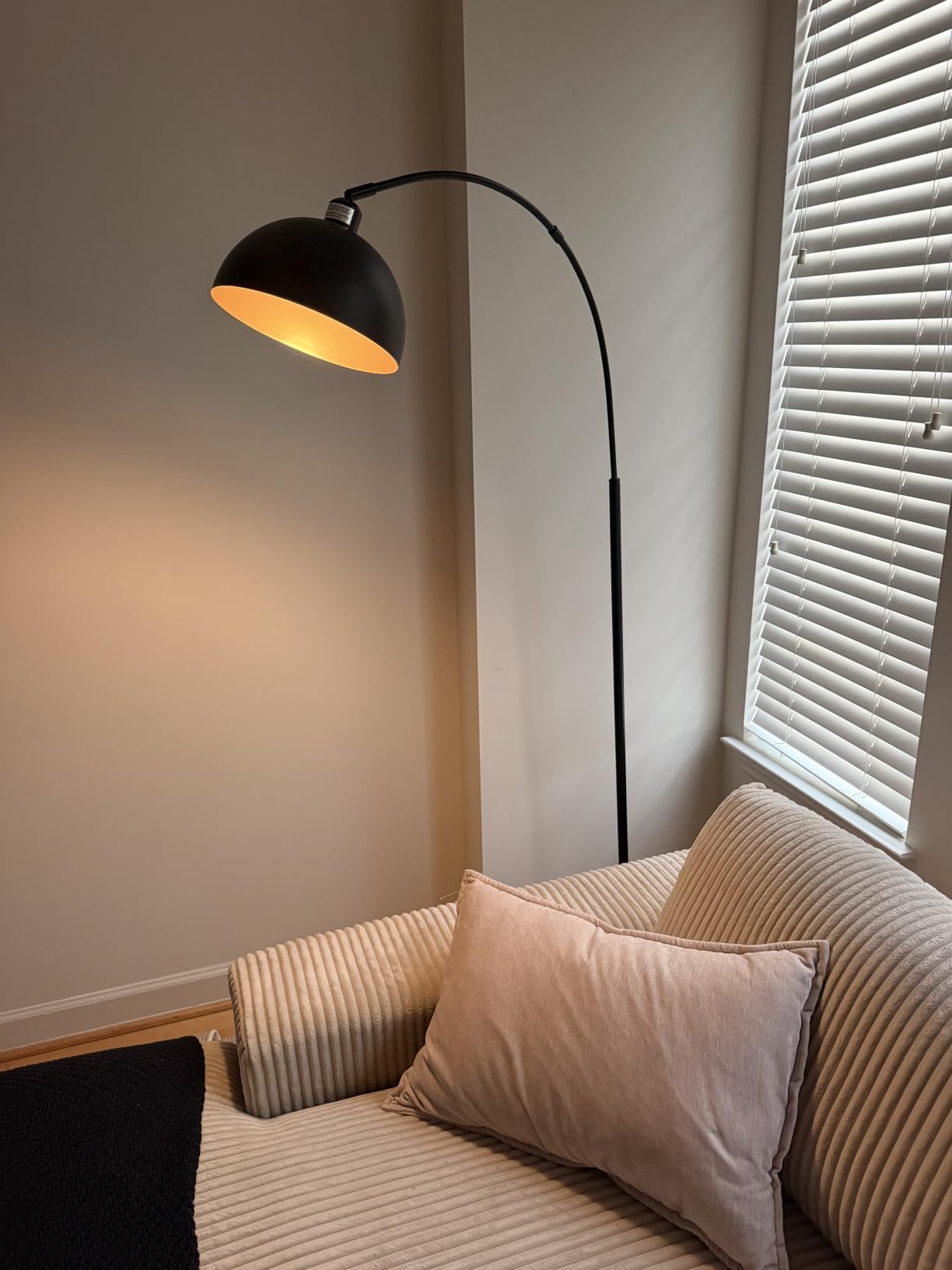 【Upgraded】Black Arc Floor Lamps for Living Room - Dimmable Arched Floor Lamp with Remote Control & 2700-6000K 9W LED Bulb Included, Modern Arch Standing lamp, Industrial Tall Lamp for Bedroom Reading customer photo 1