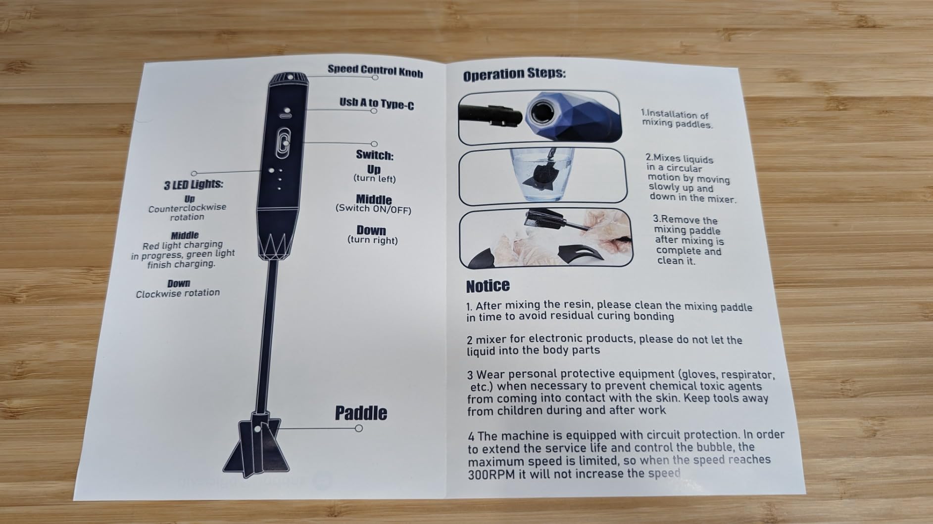 Upgraded Resin Mixer, Handheld Rechargeable Mixer with Minimizing Bubbles, Epoxy Resin Mixer for Resin, Silicone Mixing, Resin Molds, DIY Crafts (Included 4 pcs Paddles) (Blue) customer photo 1
