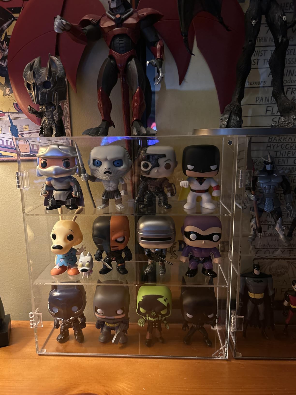 NIUBEE Acrylic Display Case, Clear Display Case for Funko Pop Figures, Wall Mounted or Desktop Dustproof Display Cabinet Box for Collectibles,Rock,Crystals,Mini Toys,Amiibo (2 Tiers) customer photo 1