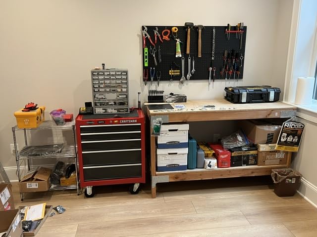 Ultrawall Metal Pegboard Wall Panels, Peg Boards for Garage Tool Storage | Heavy Duty Pegboard Tool Storage Kit for Home, Craft Room Black 4 Pcs customer photo 1
