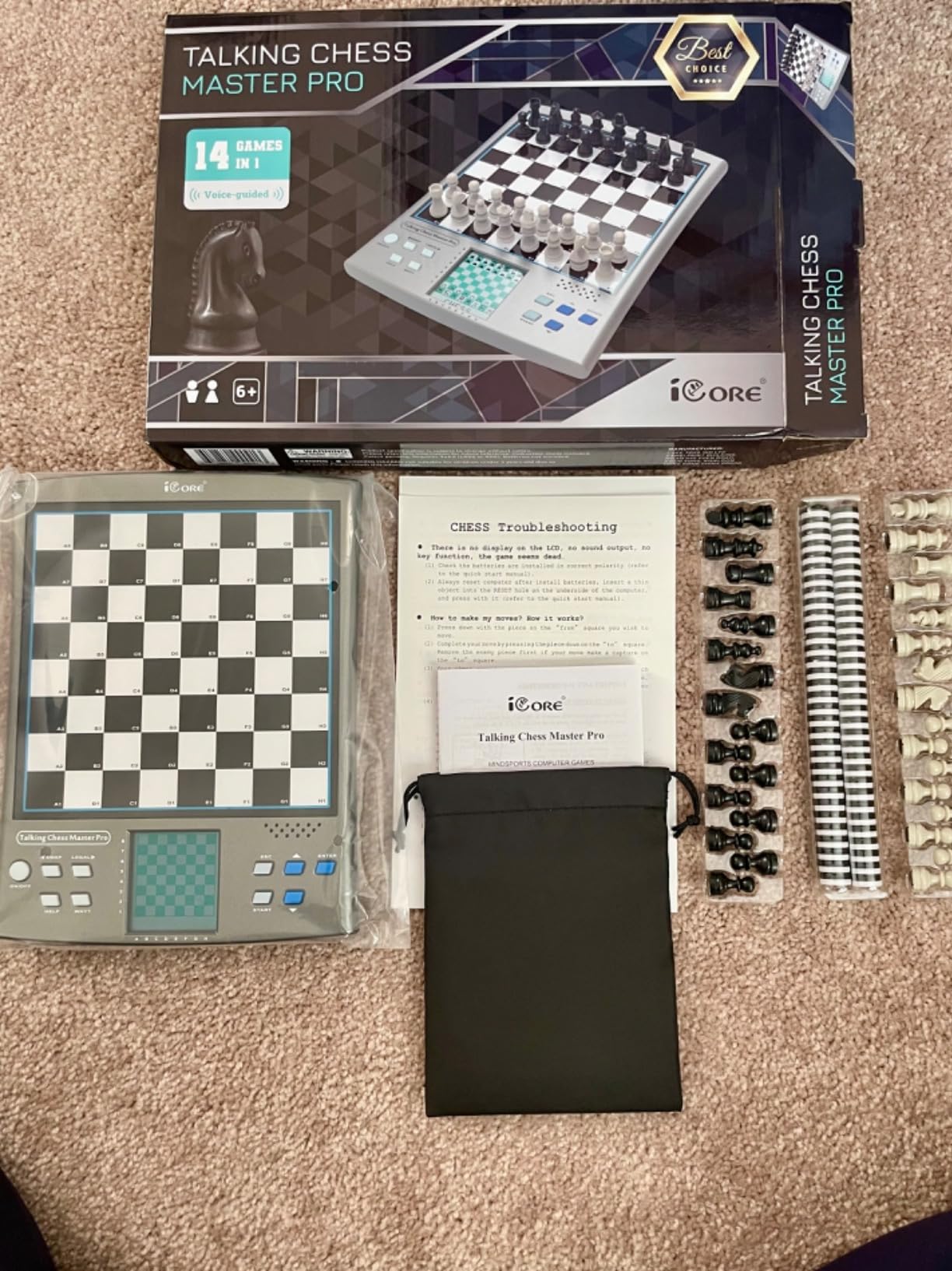 iCore Electronic Chess Set, Talking Computer Chess Board, 100 Preset Exercises, 5 Levels, 40 Famous Electronic Chess Games for Kids & Adults customer photo 2