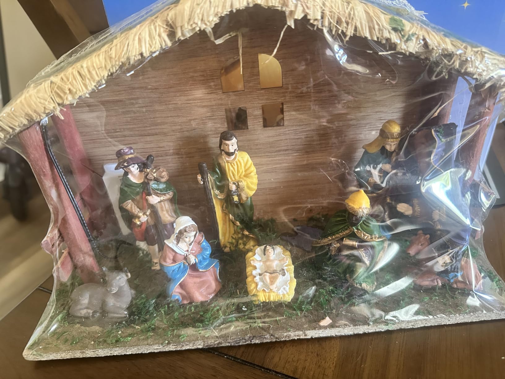 Lighted Christmas Nativity Set, Nativity Sets for Indoor with Wooden Stable, Nativity Scene Set & Figures for Christmas Decorations Indoor Tabletop Decorations customer photo 2