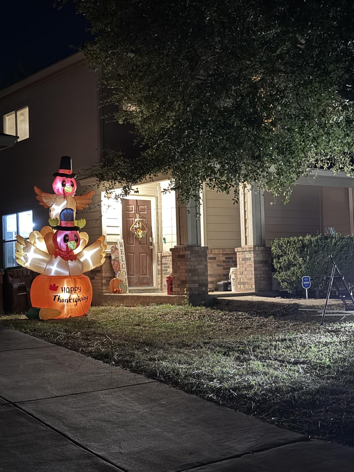 9.8Ft Thanksgiving Inflatable Turkey on Pumpkin Outdoor Decorations, Blow Up Turkey Inflatable Yard Decor with Build-in LEDs Pumpkin for Autumn Thanksgiving Party Indoor Outdoor Yard Garden Lawn customer photo 2