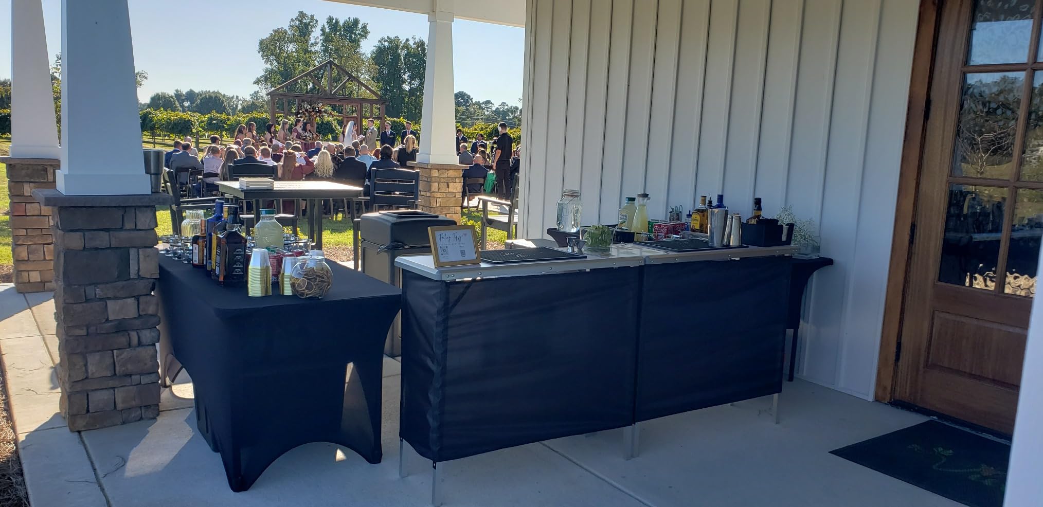 GoBar Portable Double Bar Table Set - Mobile Bartender Station for Events - Includes Carrying Case - Standard or LED customer photo 2