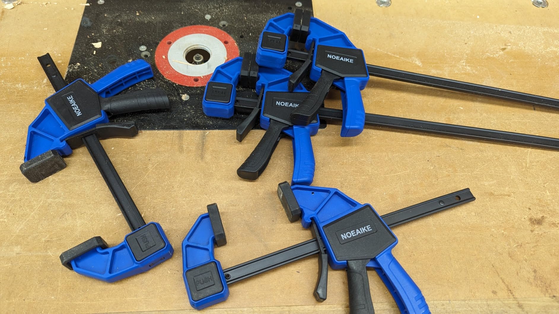 4-Pack 12 Inch Quick Bar Clamps for Woodworking | Ergonomic Grip, 150Lbs Clamping Force, Wood Clamps One-Handed Quick Grip/Spreader Design, Furniture Assembly customer photo 1