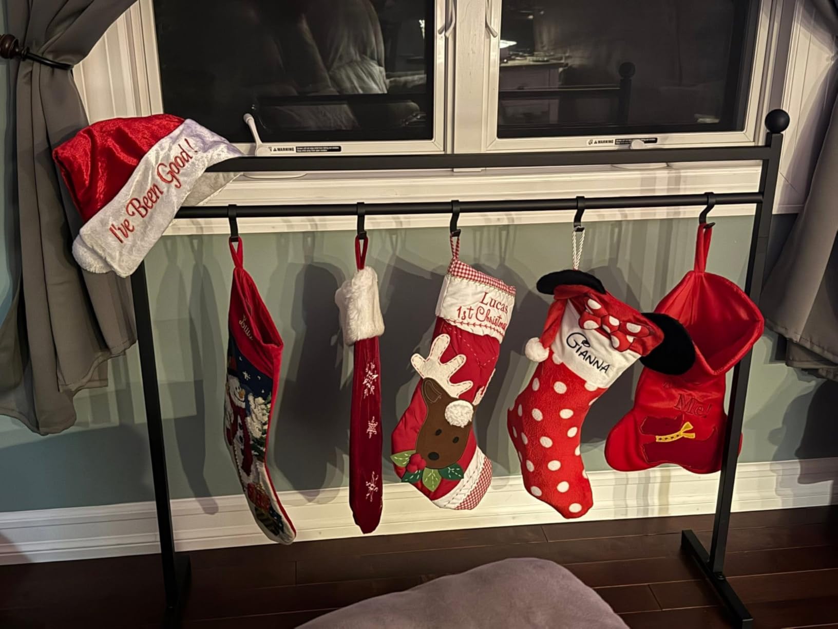 Best Choice Products 3ft Christmas Stocking Holder Stand, Holiday Decor Hanger Display for Home, Floor, Living Room w/ 8 Reusable Name Tags, Chalk Marker, 12 Hooks - Black customer photo 2