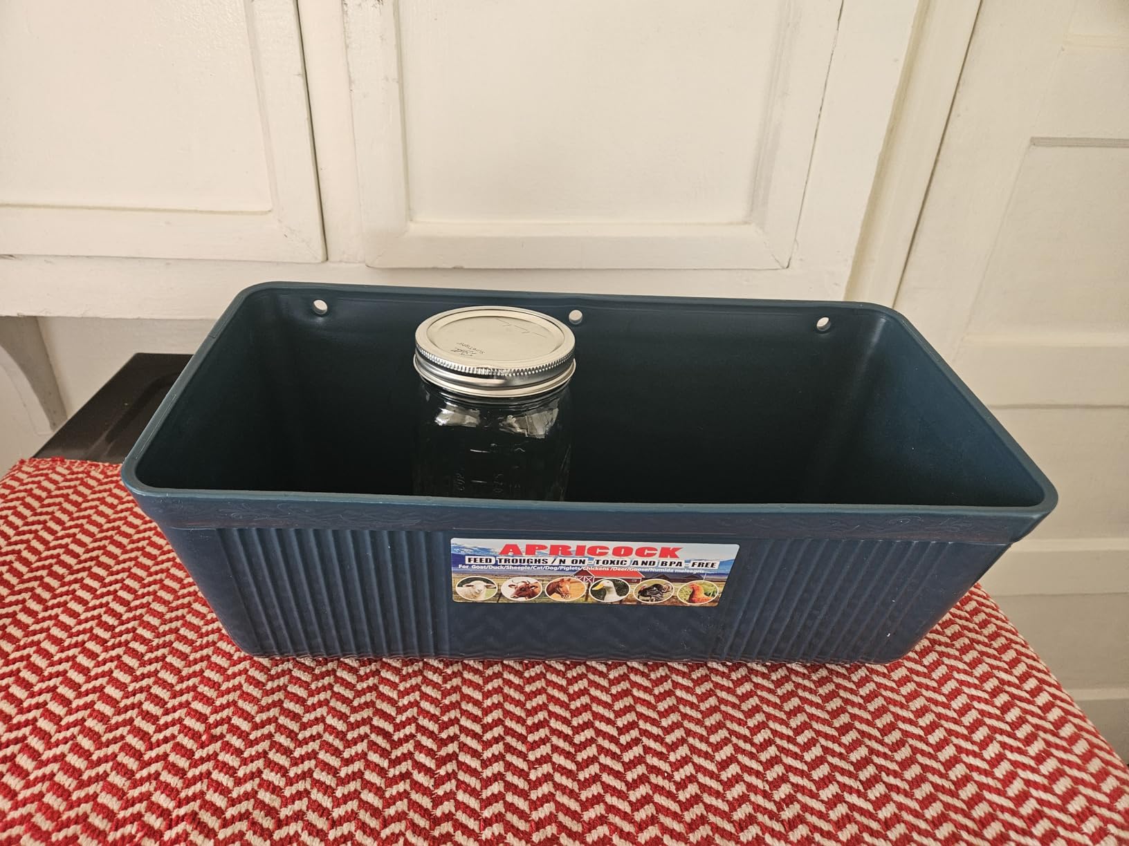 Large Feed Trough and Goat Feeder - 2 Pack Hanging Feeder with Clips, Waterer Bucket, Fence Feed Trough, Goat Supplies, 10 Quart customer photo 2