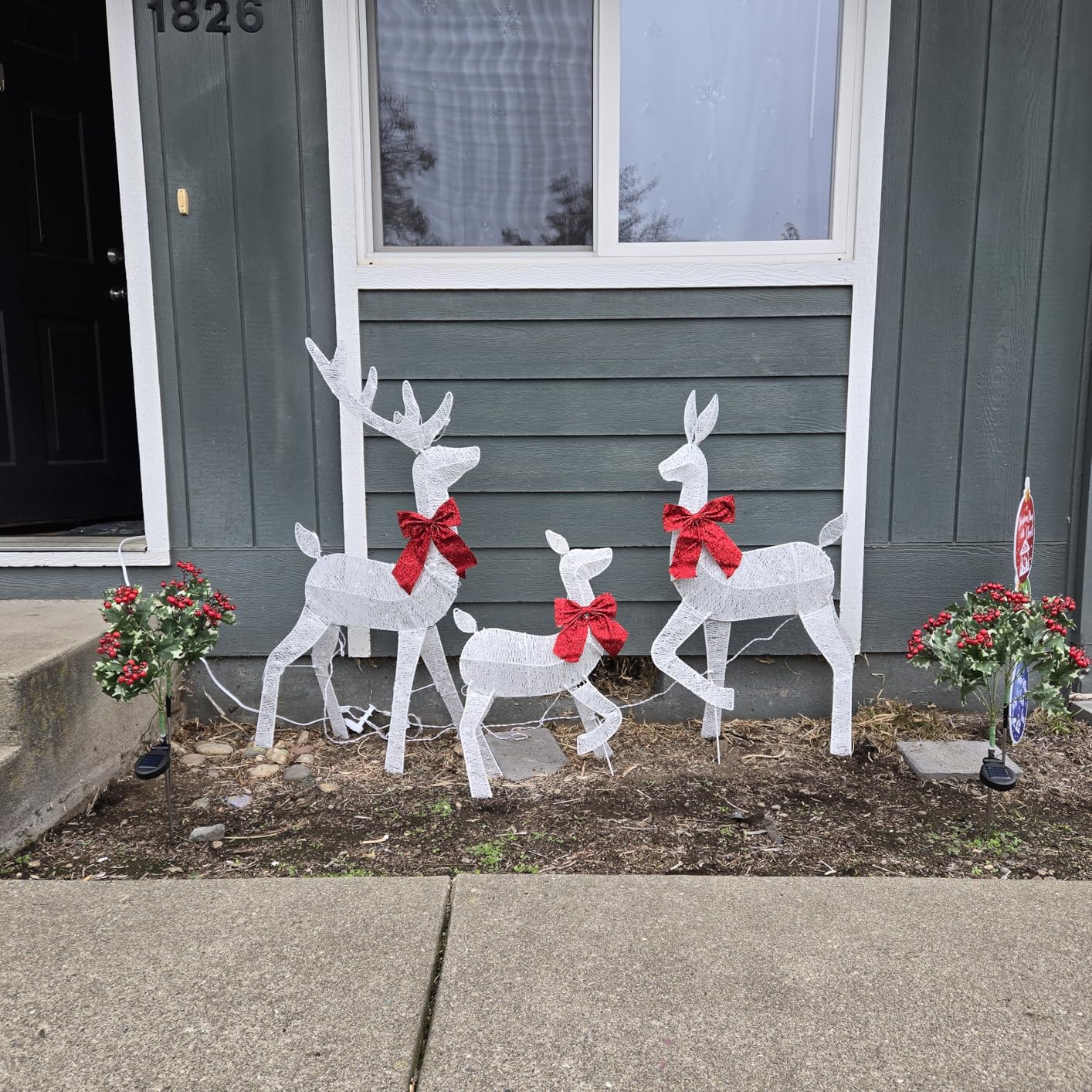Best Choice Products 4ft 3-Piece 2D Lighted Christmas Deer Family Set, Large Outdoor Yard Reindeer Holiday Decoration with 175 LED Lights, Stakes, Zip Ties - White customer photo 1