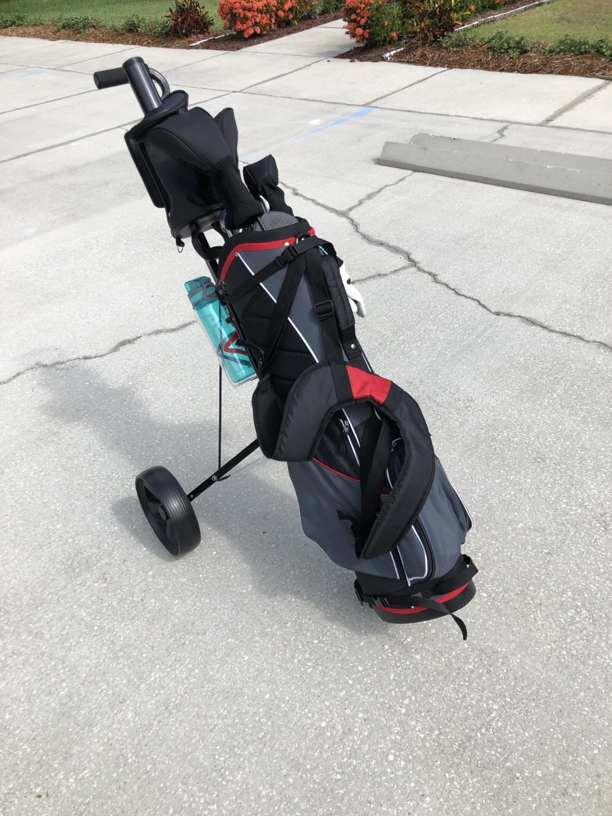 Caddytek CaddyLite 5.8 Deluxe Golf Pull Cart - Lightweight Folding 2 Wheel Golf Cart with Compact Design, Ergonomic Handle, Maintenance-Free Wheels, Mesh Net Storage customer photo 1